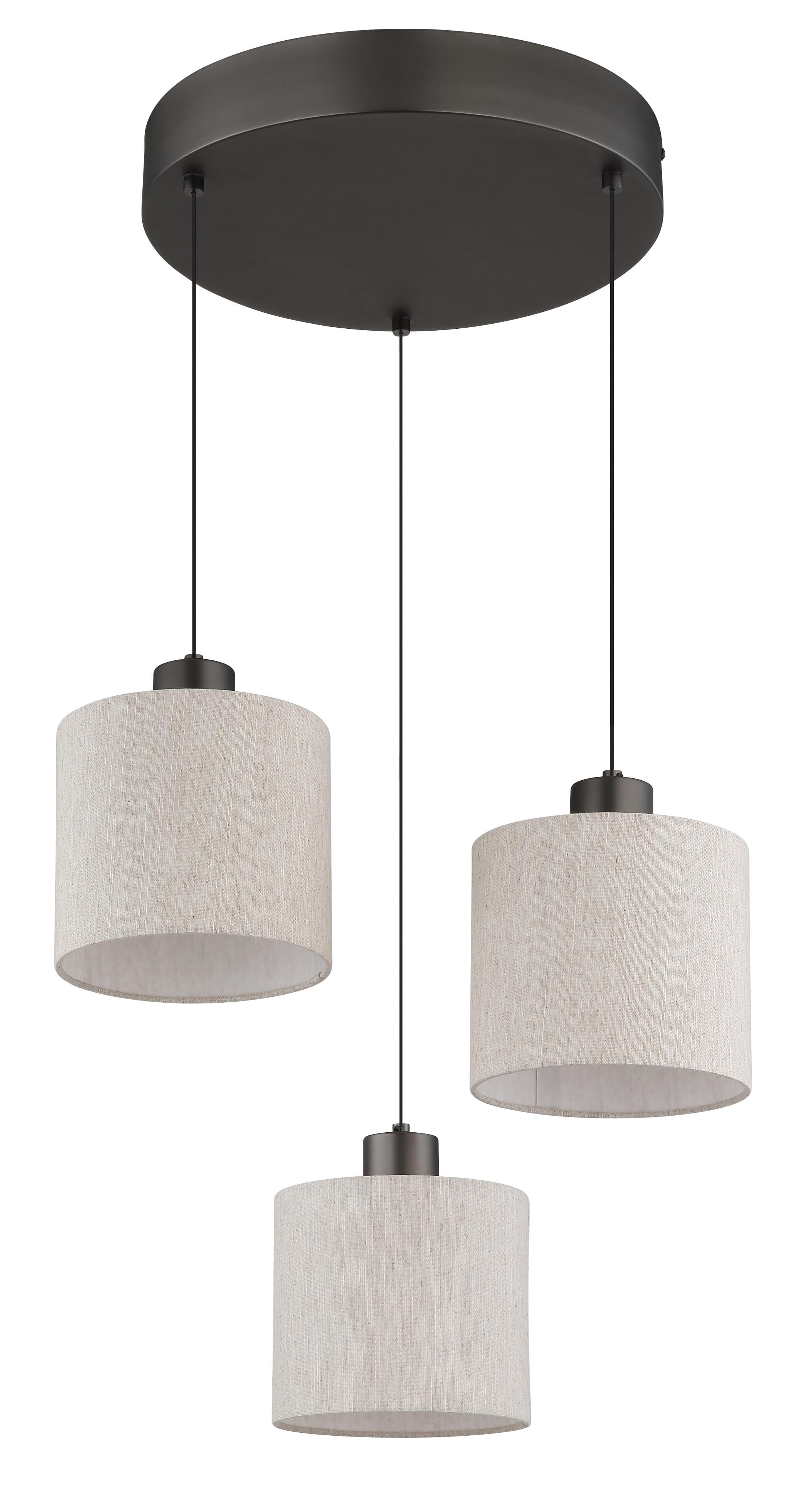 LED-Hängelampe Thea, Ø 49 cm, 3-flg., creme/schwarz matt