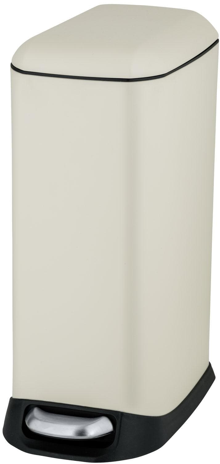 WENKO Mülleimer Design Easy Close Creme Edelstahl 20 Liter