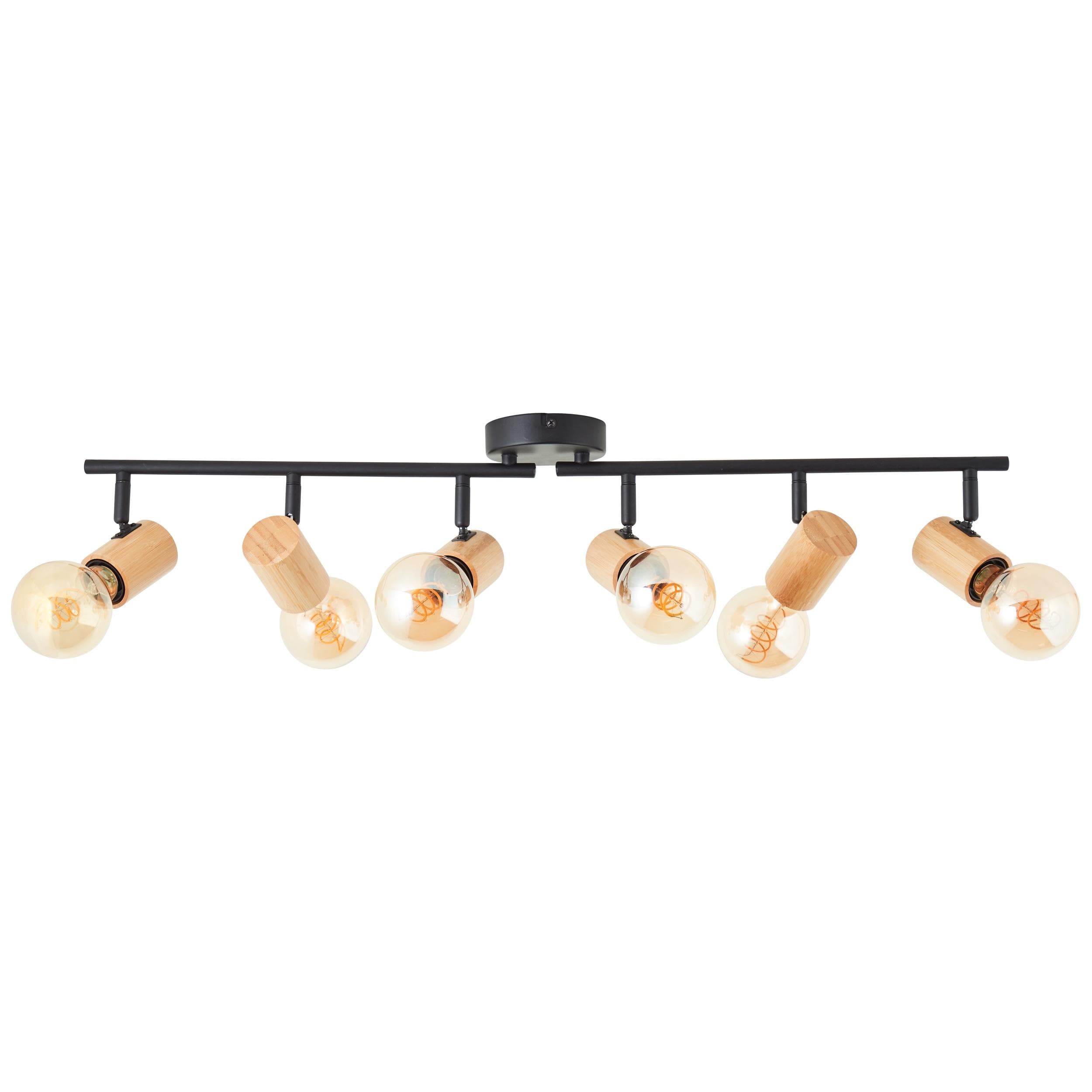 BRILLIANT Deckenstrahler "Kerry" Schwarz Bambus 6 Strahler
