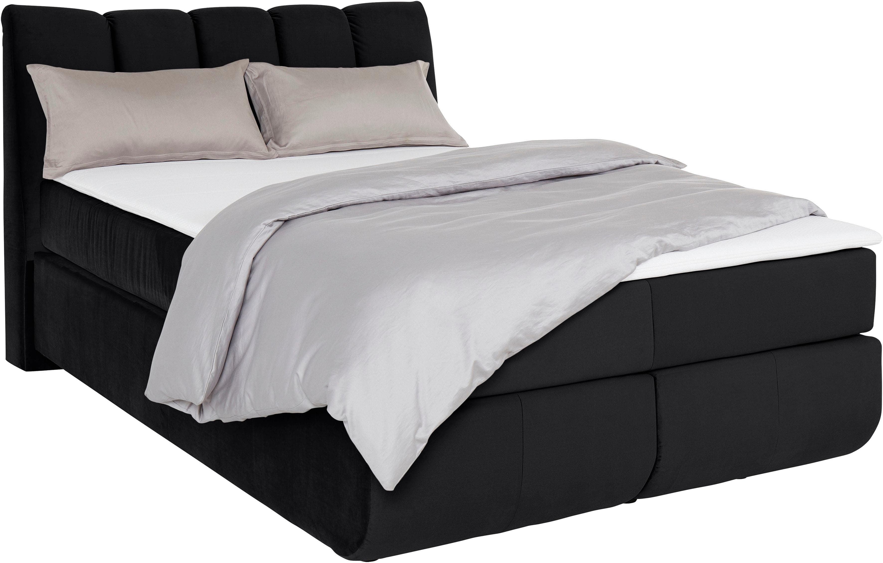 Home Affaire Boxspringbett Océane Schwarz mit Topper