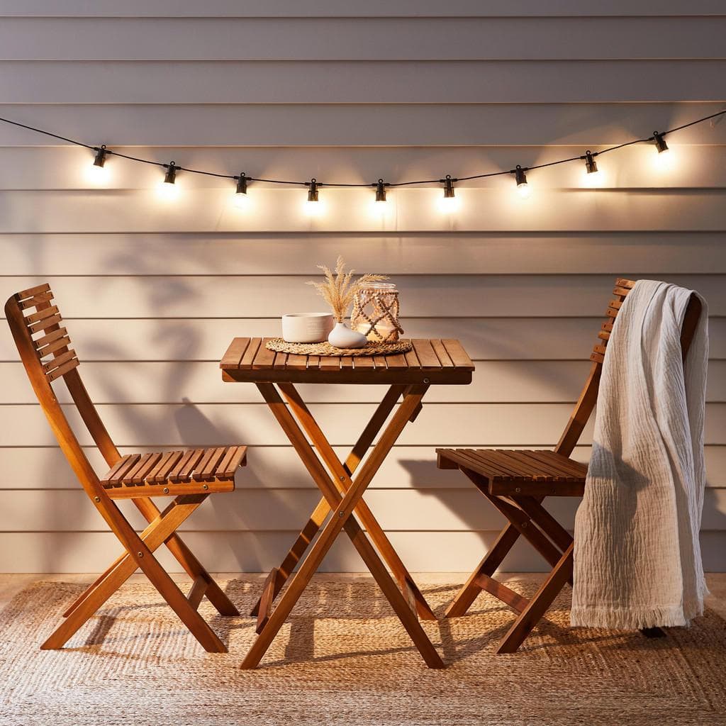 Ambia Garden Balkonset Akazie 3-teilig Massivholz X-Form Klappbar