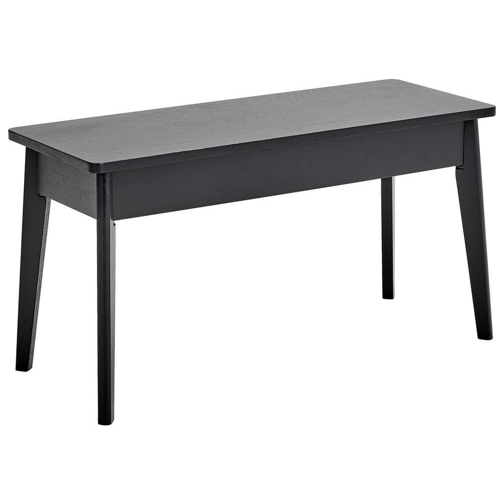 Mid.you Sitzbank Schwarz Massiv 1-Sitzer mit Truhe