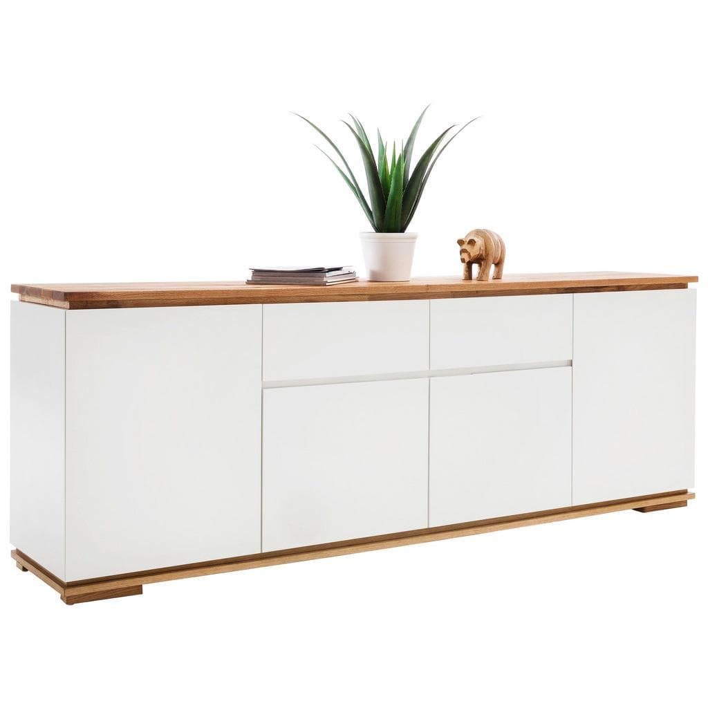 Modernes Sideboard in Weiß Matt & Echtholz Asteiche