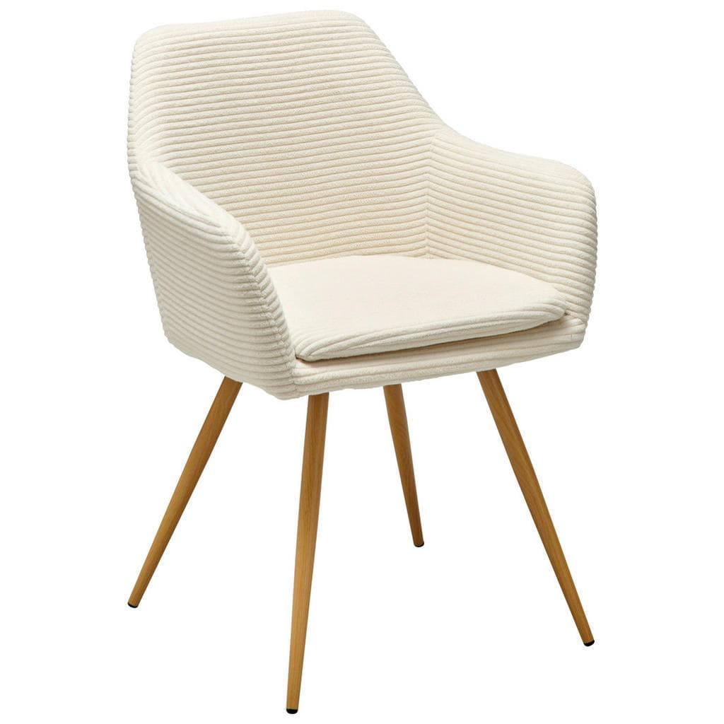 Mid.you Armlehnstuhl Cord Beige Metall Esszimmerstuhl