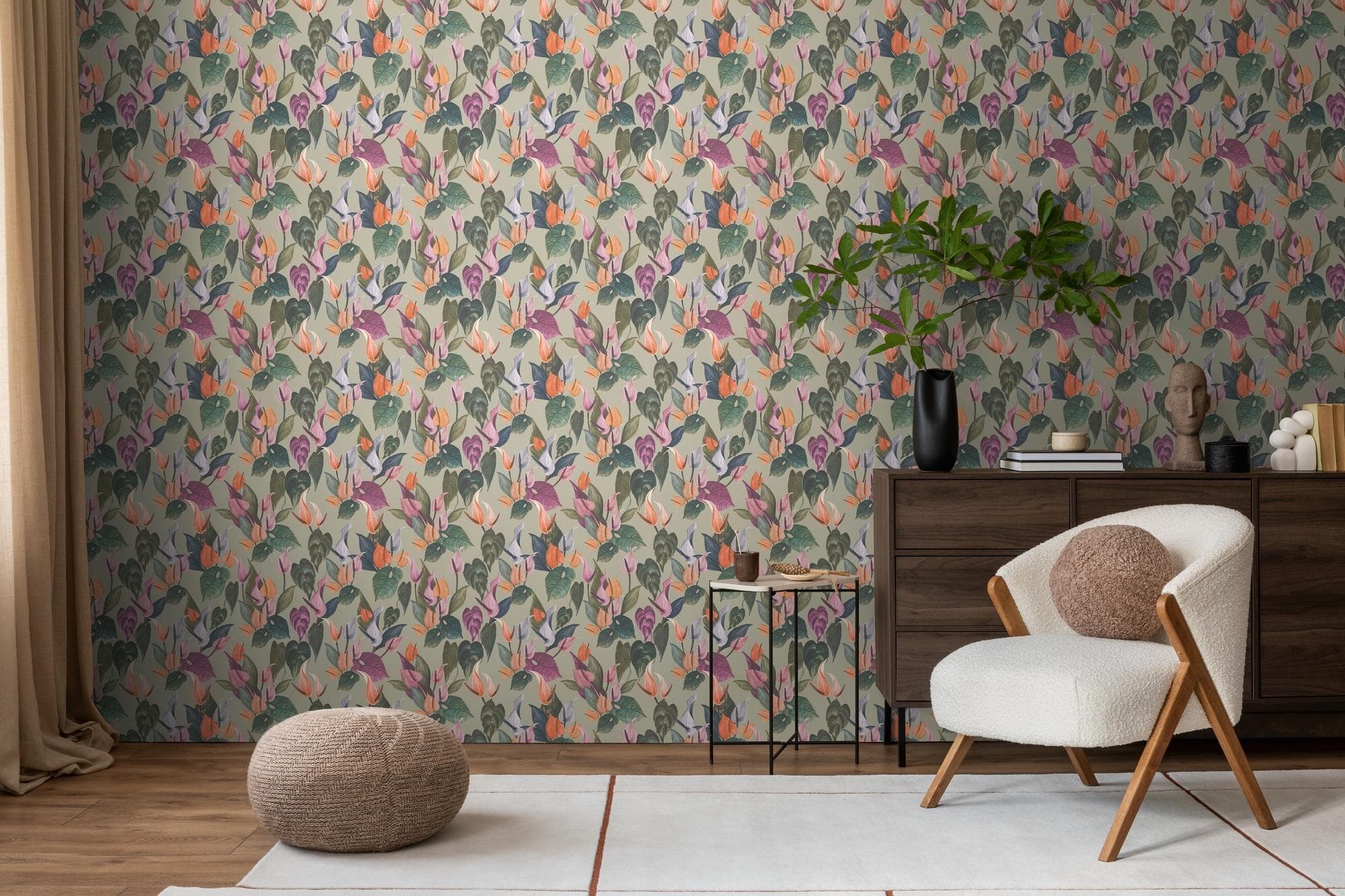 Vliestapete LIVING WALLS Karierte Tapete Wasserfarbenoptik Bunt