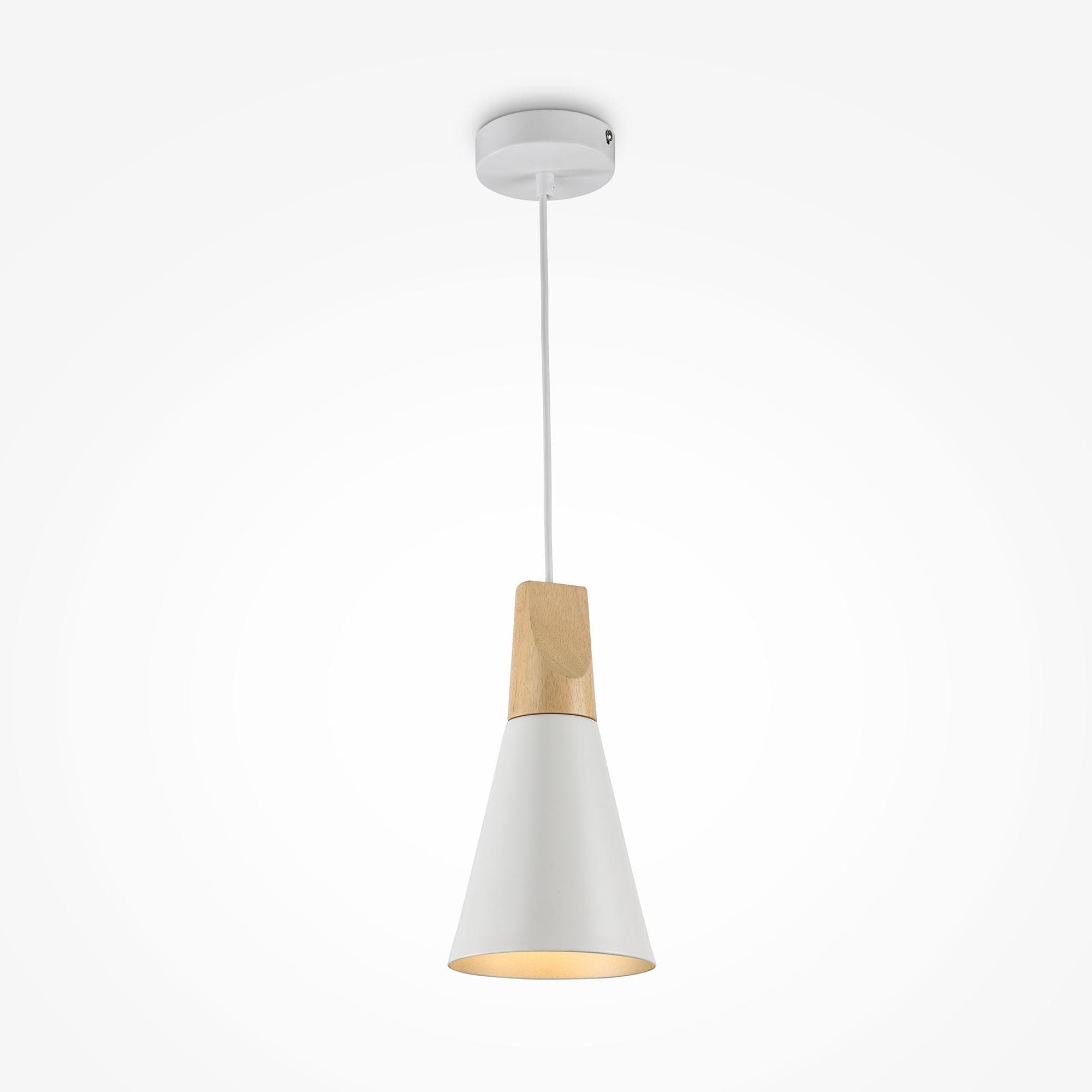 Pendelleuchte BICONES Weiß Metall Buche
