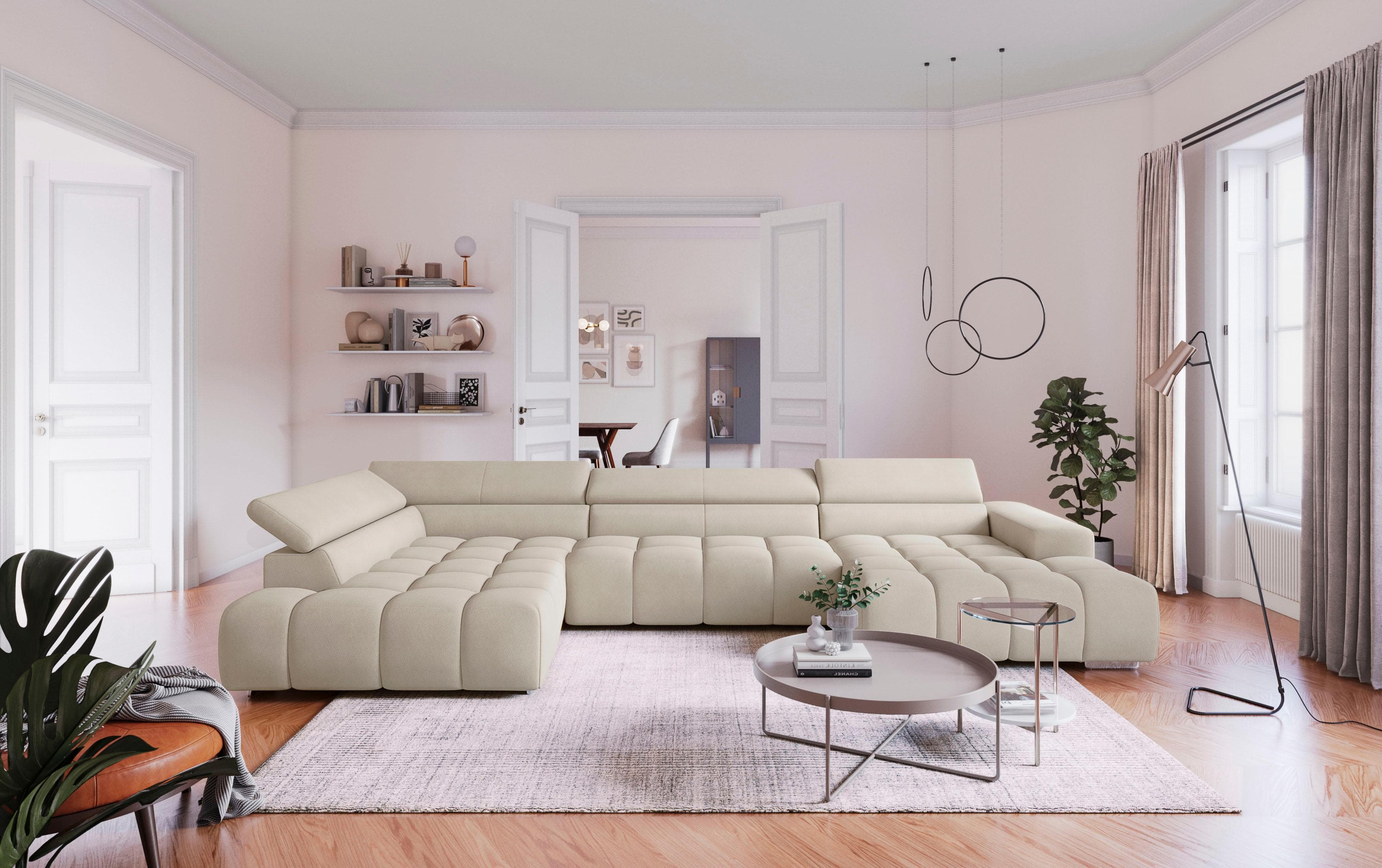 Wohnlandschaft COTTA Orion U-Form Nature 6 Sitzplätze