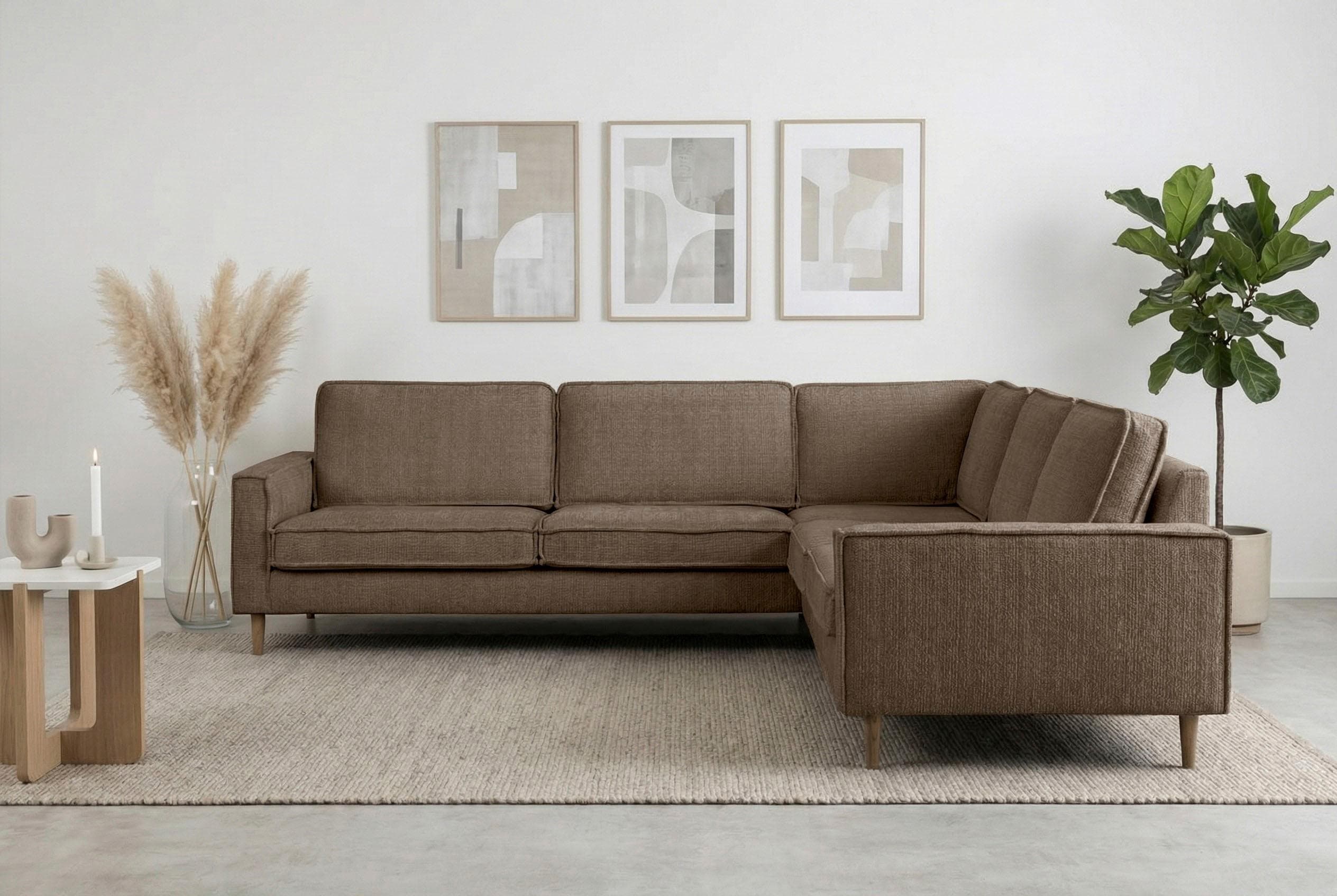 Ecksofa HOME AFFAIRE Pinto Skandi 290 cm Chenille Struktur