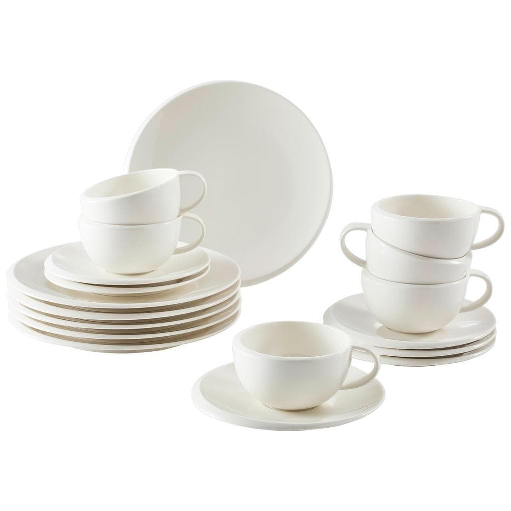 Villeroy & Boch Kaffeeservice NewMoon 18-teilig Weiß Keramik