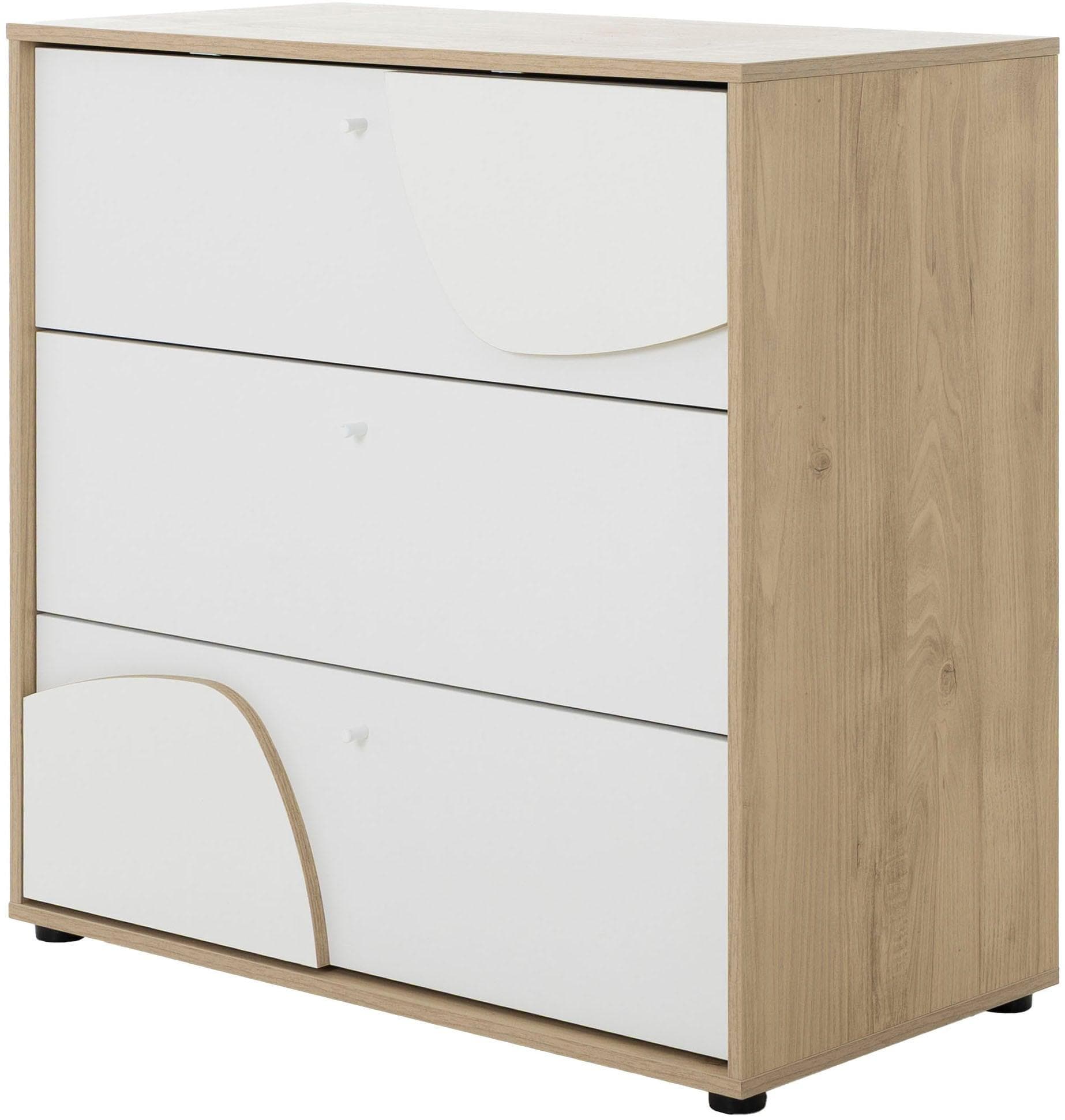 Wickelkommode GAMI BASILE weiß Kastanie 91x95x81 cm