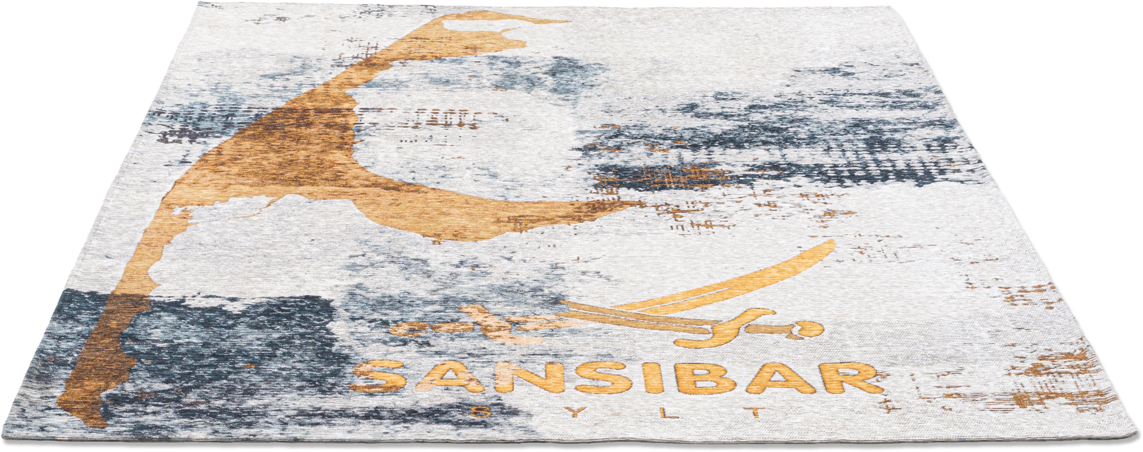 SANSIBAR Teppich Keitum 012 Goldfarben Bunt Maritim Design