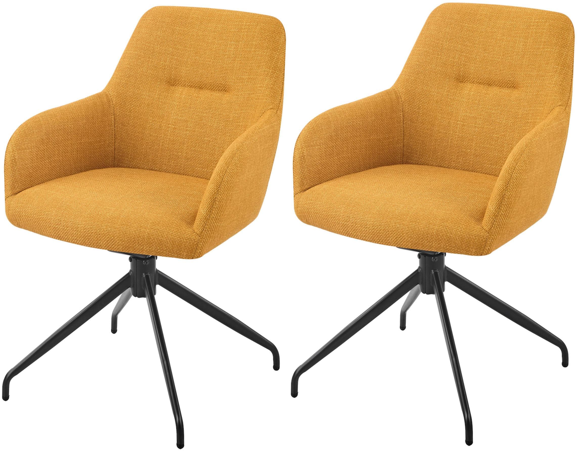 Armlehnstuhl HELA TRIEST Gelb Schwarz 360° drehbar