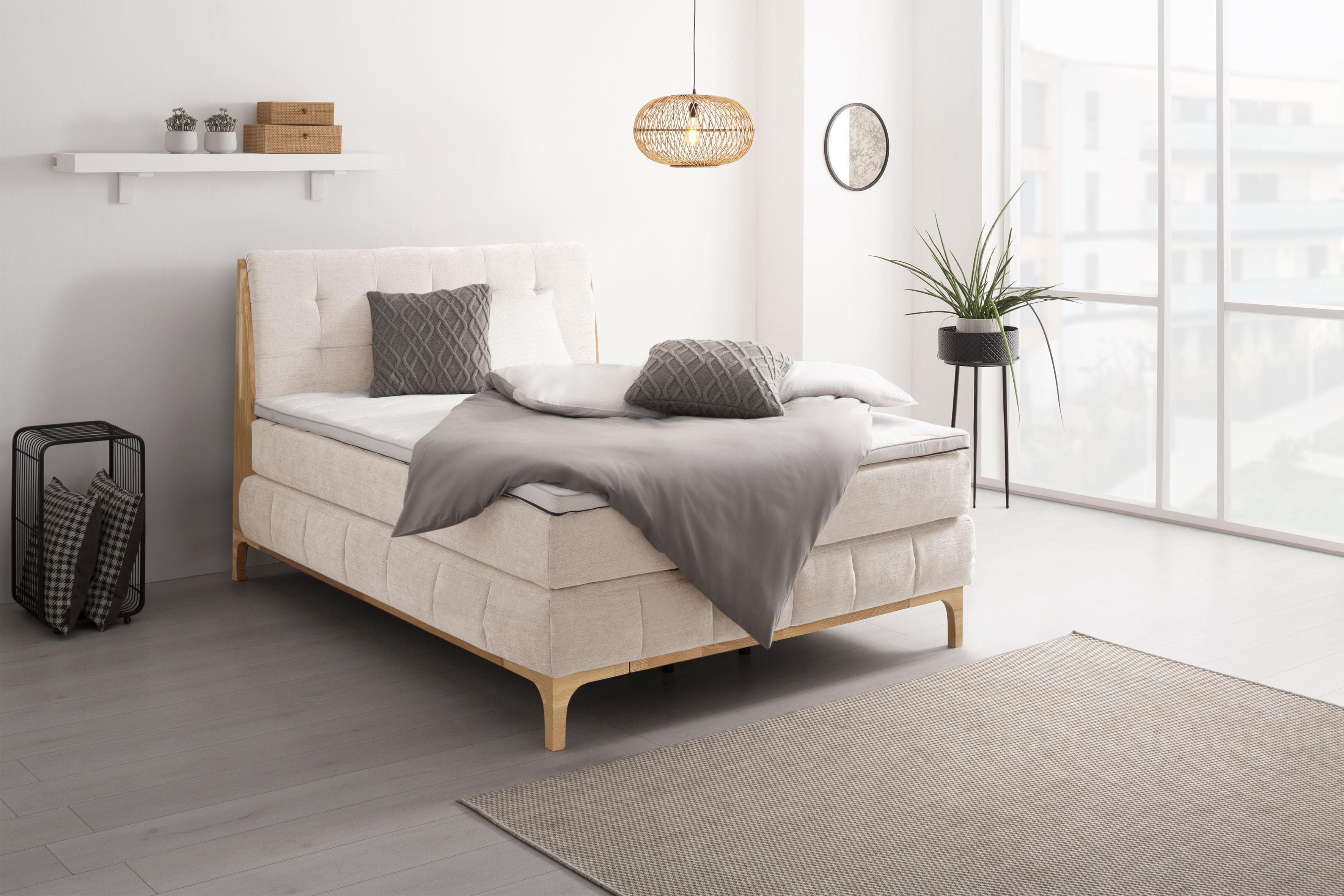 OTTO HOME Jelle Boxspringbett mit 2 Matratzen und Topper