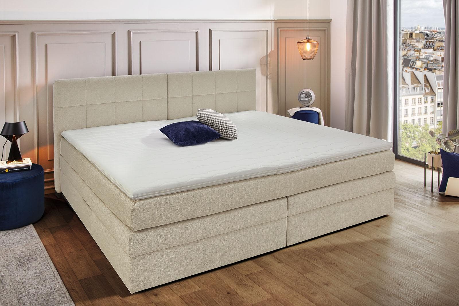Jockenhöfer Boxspringbett Casa Grande Beige mit Bettkasten