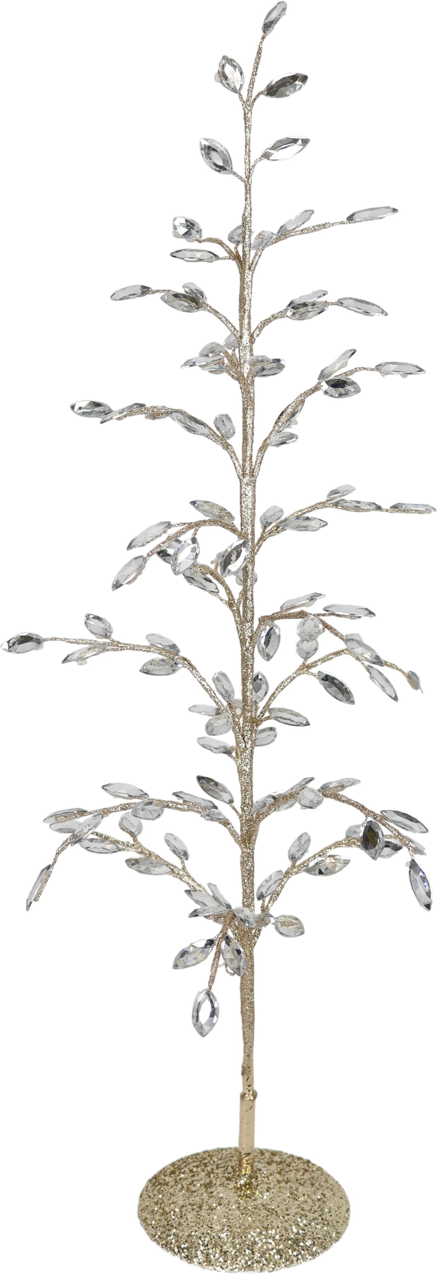 Kunstbaum I.GE.A. Dekobaum mit Acryl-Steinchen Champagner Metall Kunstpflanzen