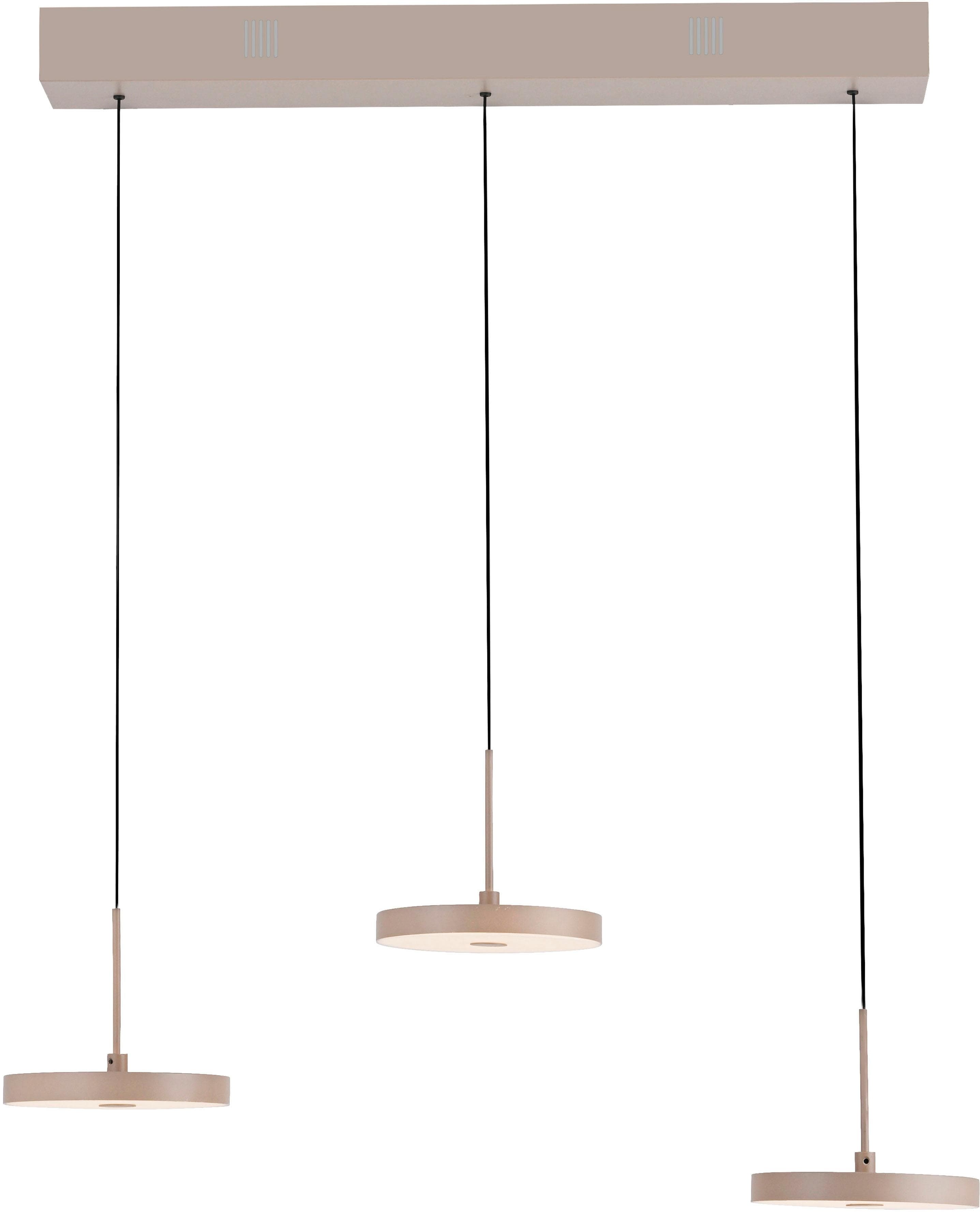 LED-Hängeleuchte in Sandfarben, 40x40 cm