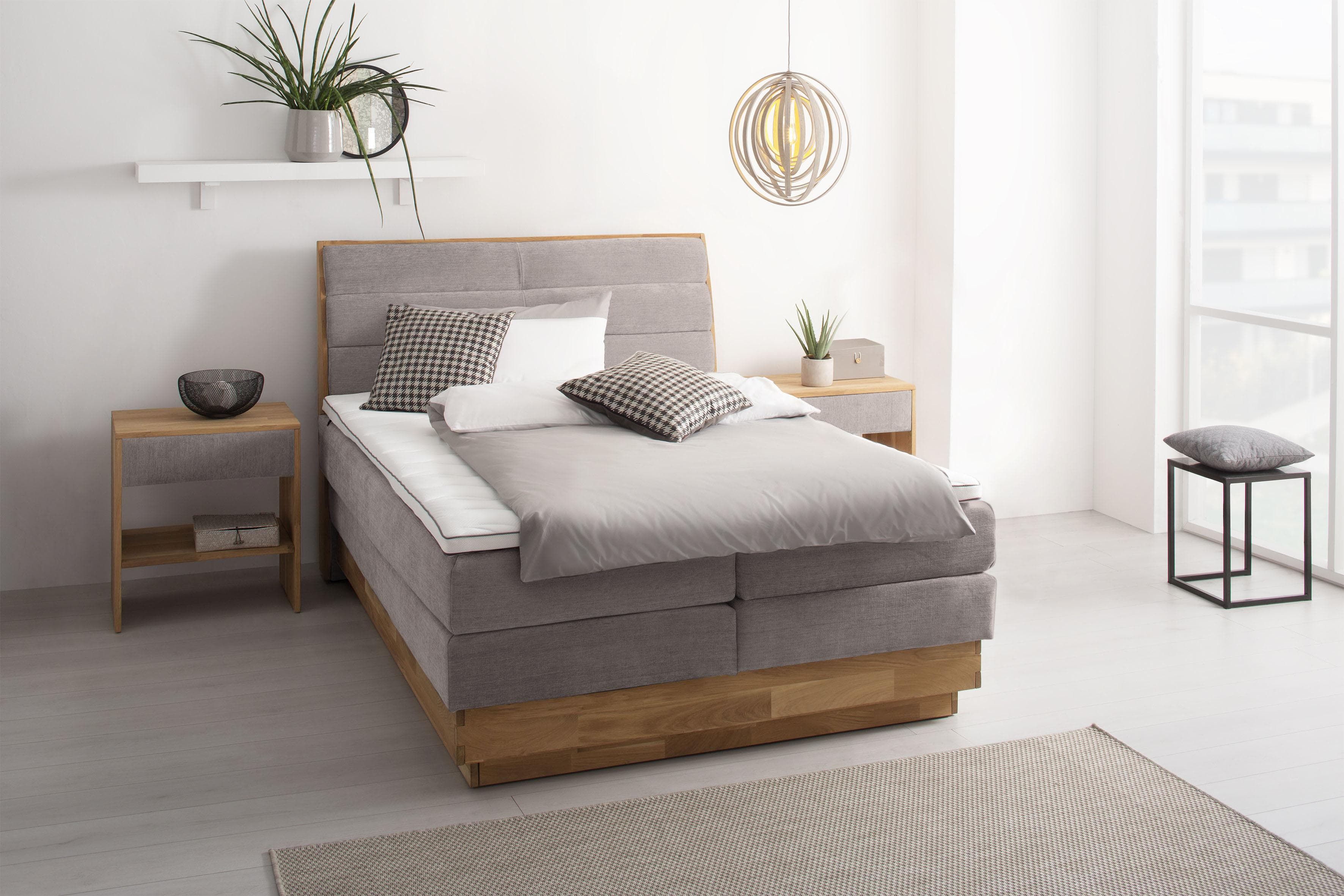 OTTO HOME Jenna Boxspringbett Grau mit Bettkasten