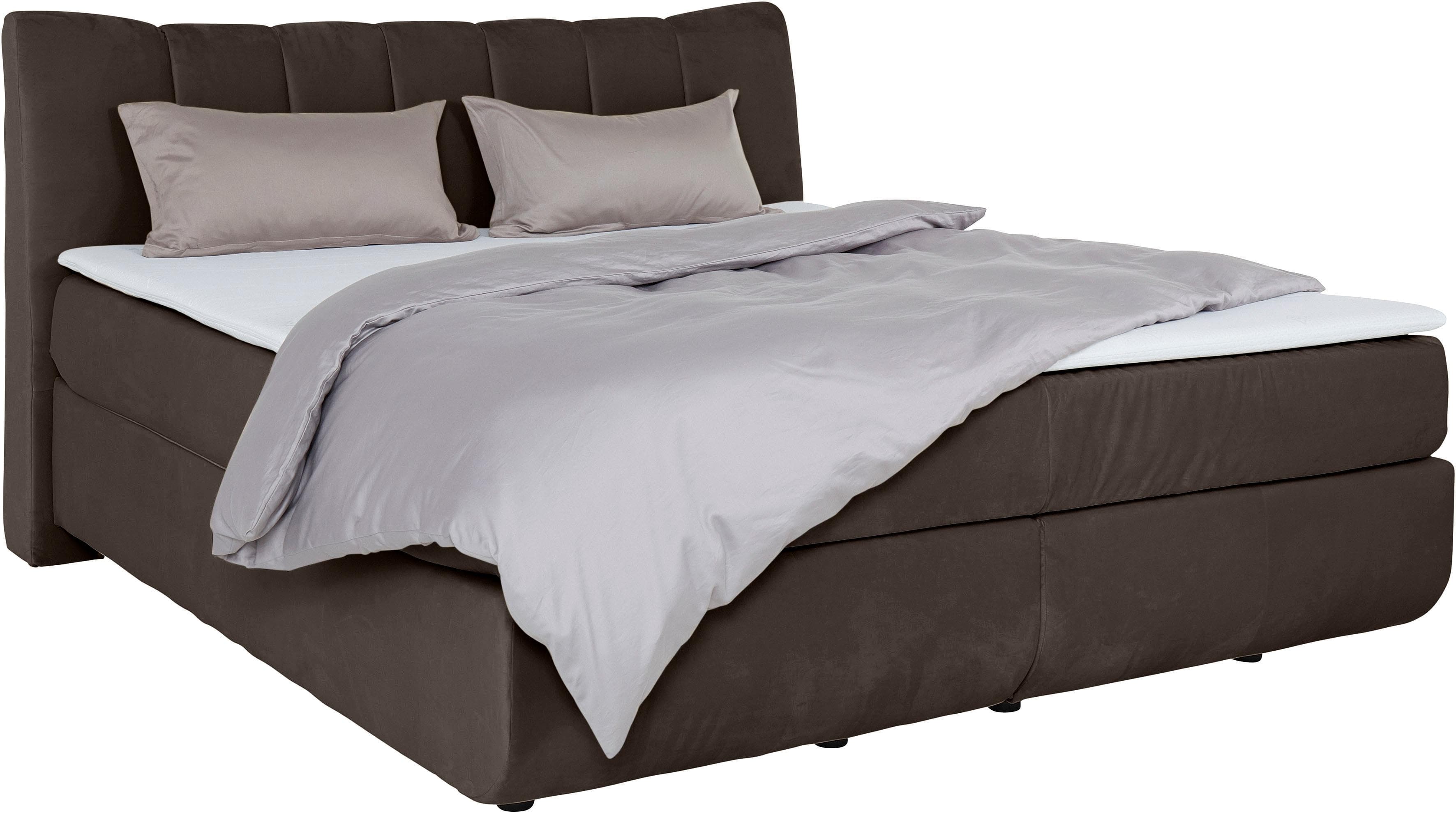 Home Affaire Boxspringbett Océane Braun mit Topper