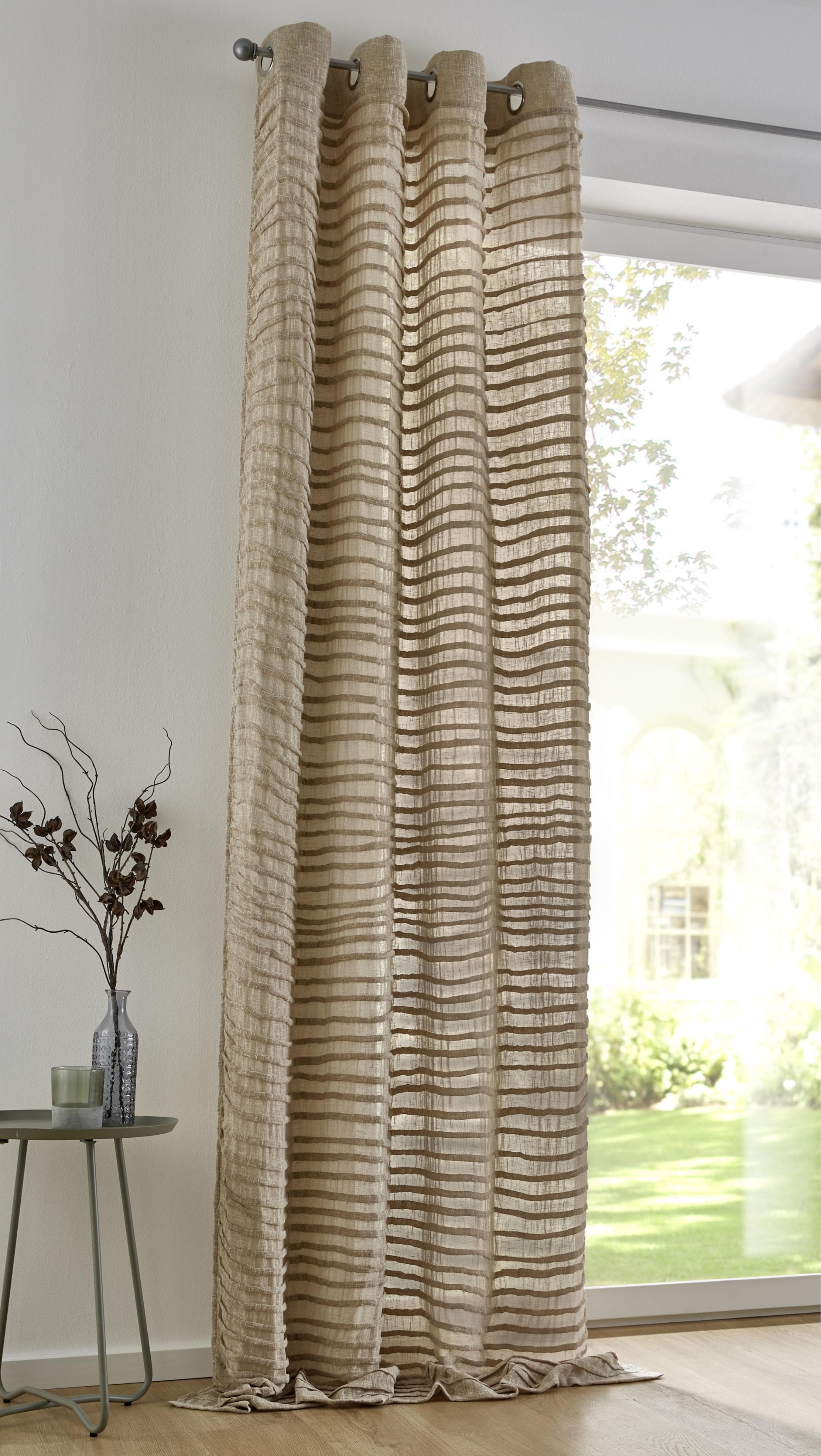 HEINE HOME Gardine Gr. 3 140x225cm Polyester Baumwolle Taupe