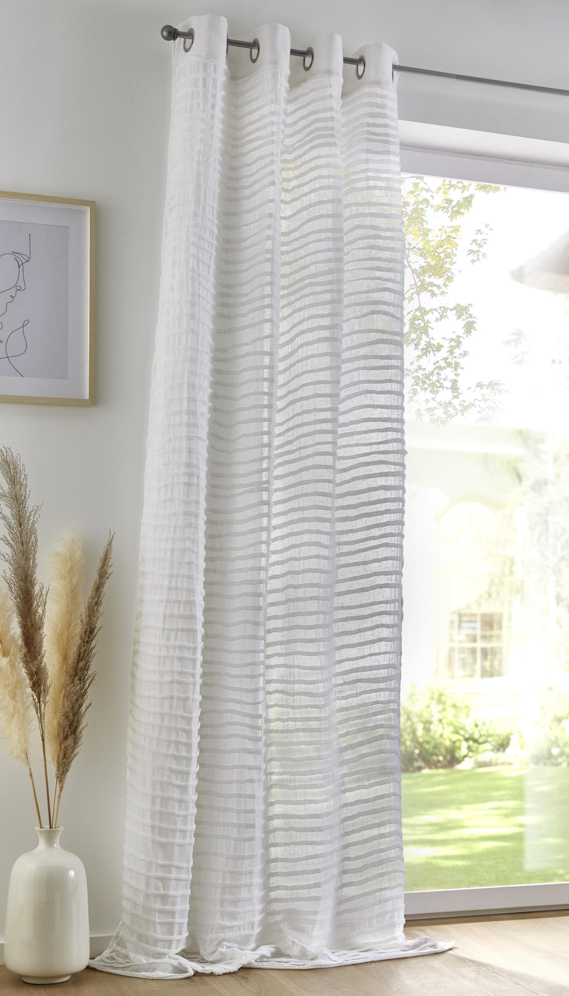 Gardine HEINE HOME Gr. 2 Weiß Baumwolle Polyester
