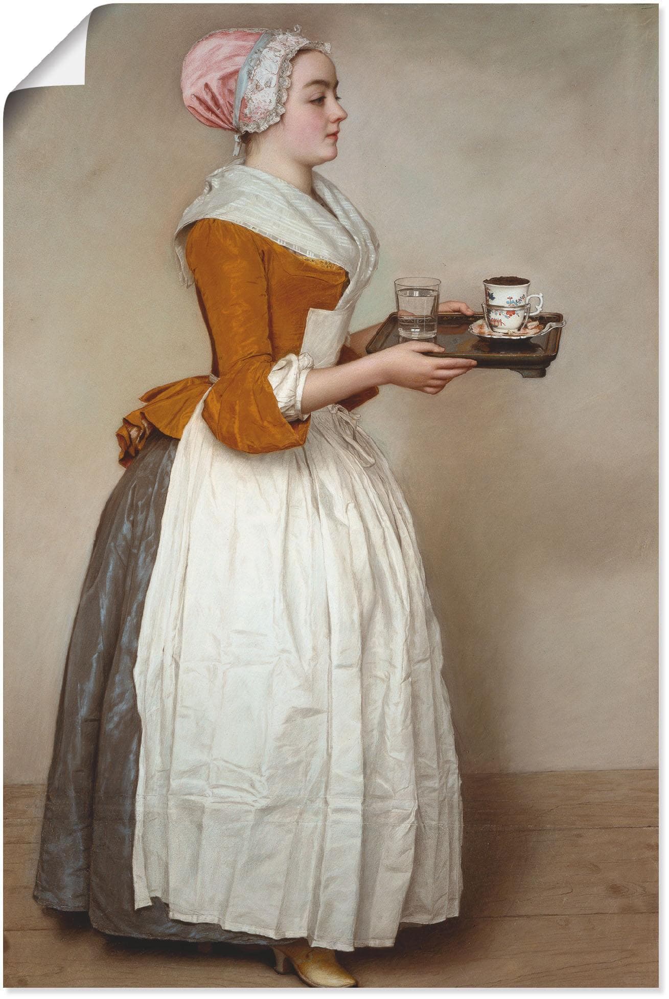 ARTLAND Wandbild Das Schokoladenmädchen Beige 60x90 cm