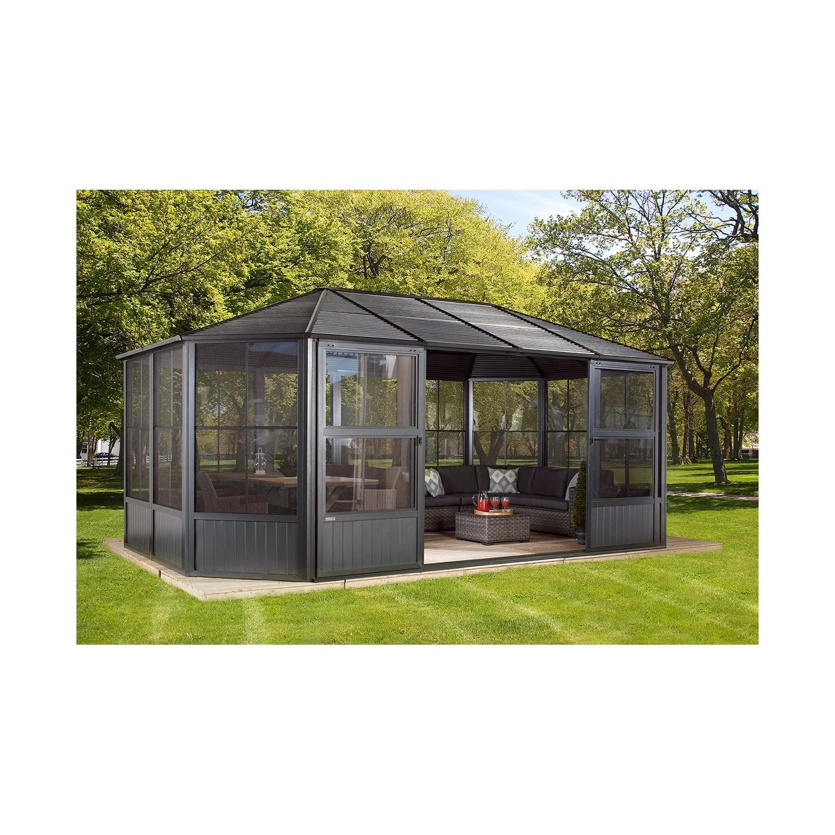 Pavillon SOJAG Charleston 12x18 Anthrazit Aluminium