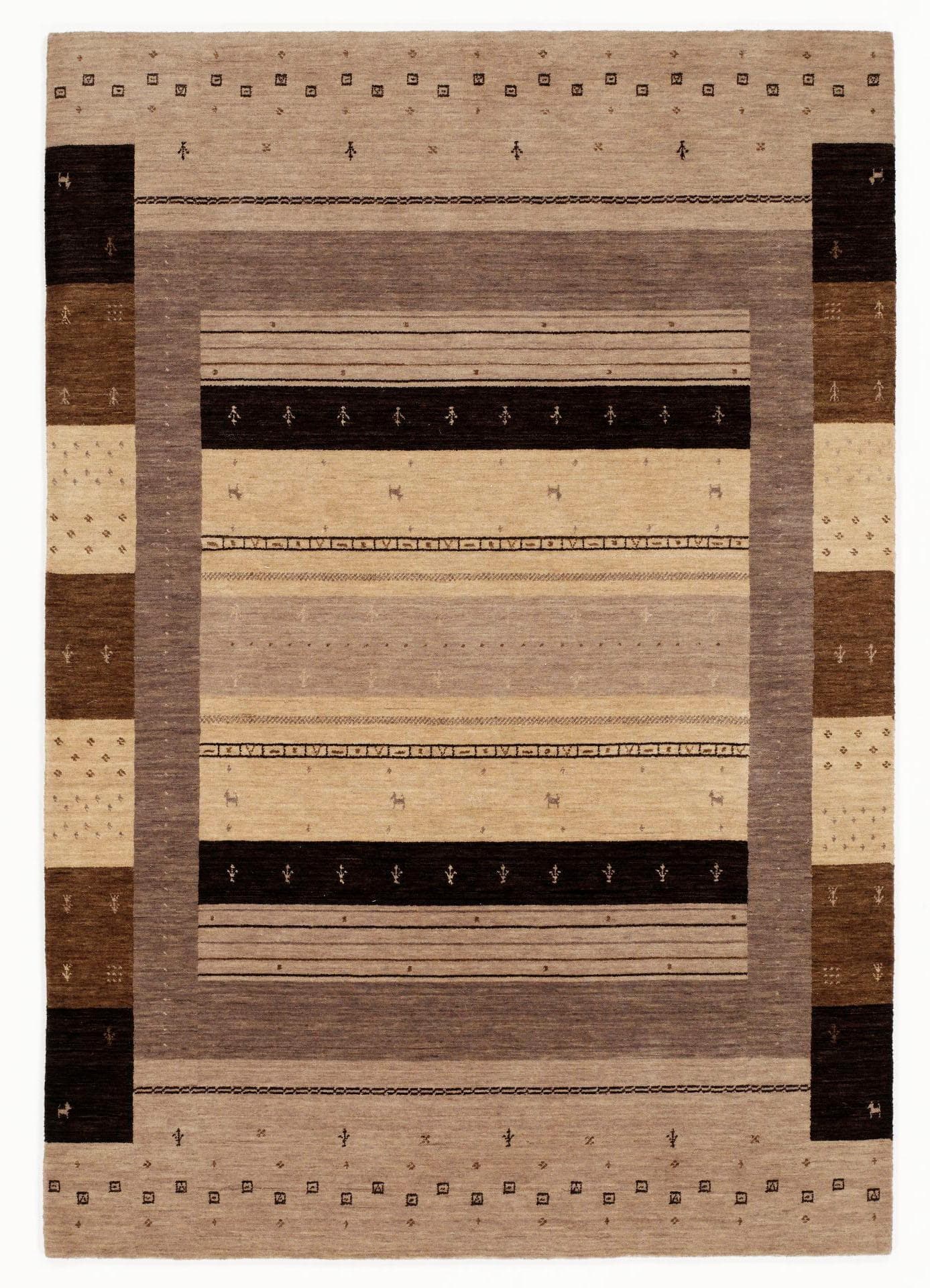 Wollteppich OCI Loriba Nature Bunt Handgeknüpft