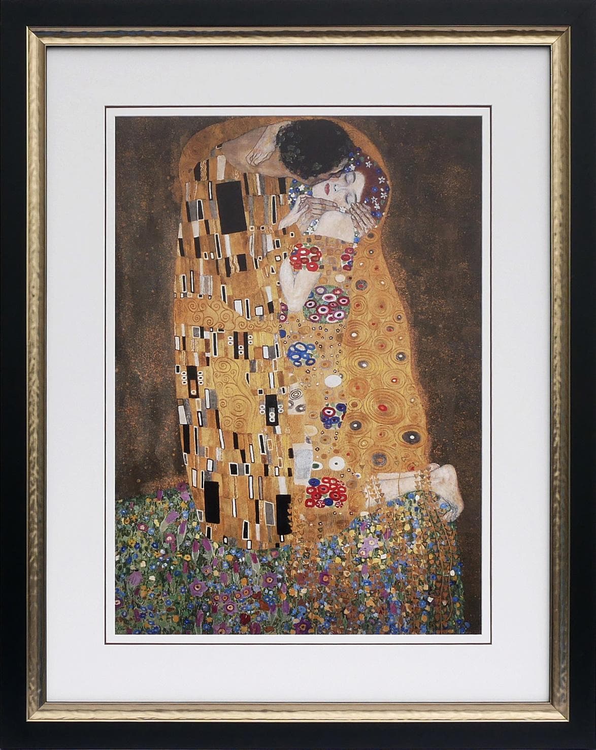 Kunstdruck Gustav Klimt Gerahmt Bunt Glas Holzleiste