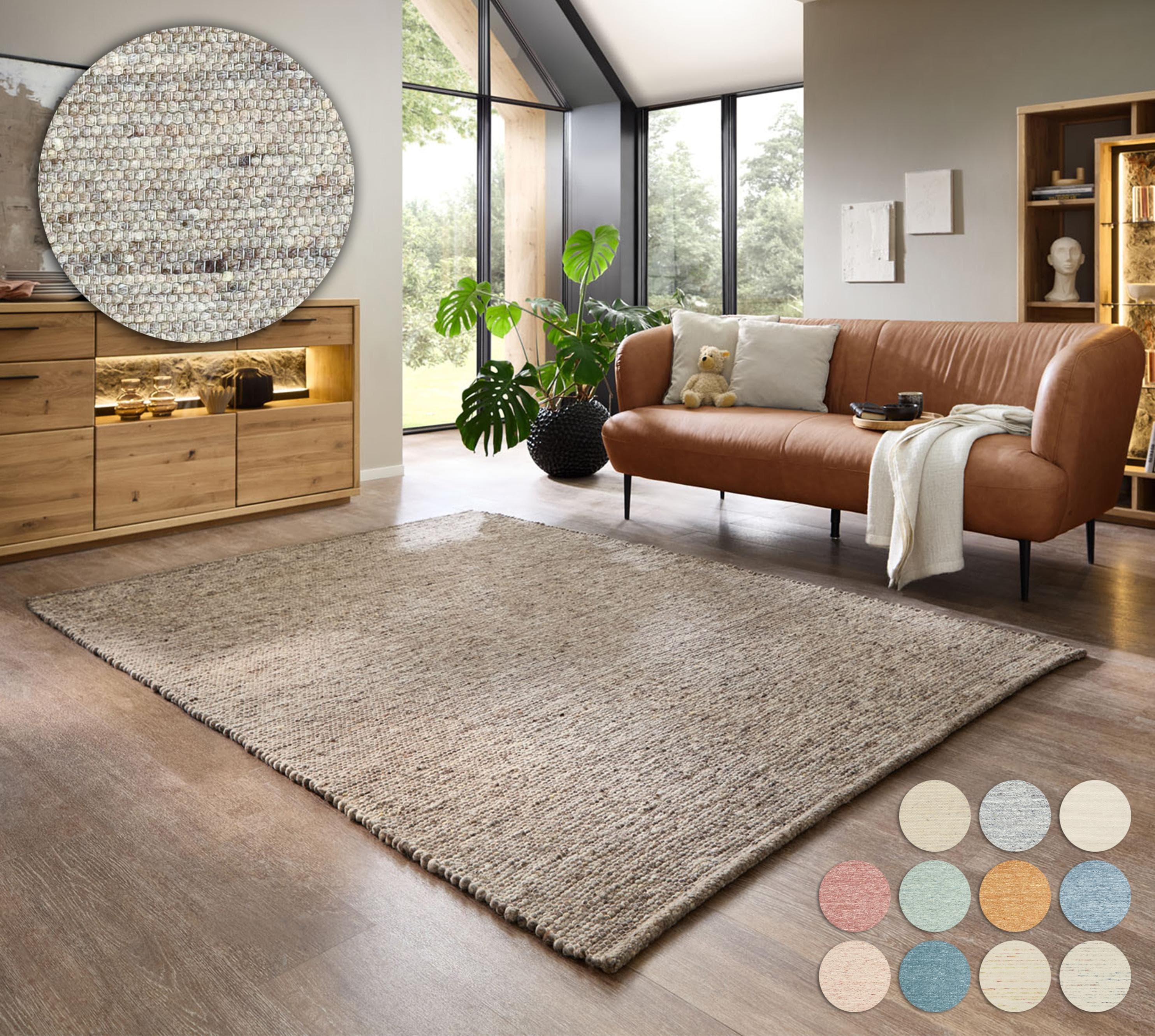 OTTO HOME Wollteppich Pirker Braun Handgewebt Wendeteppich