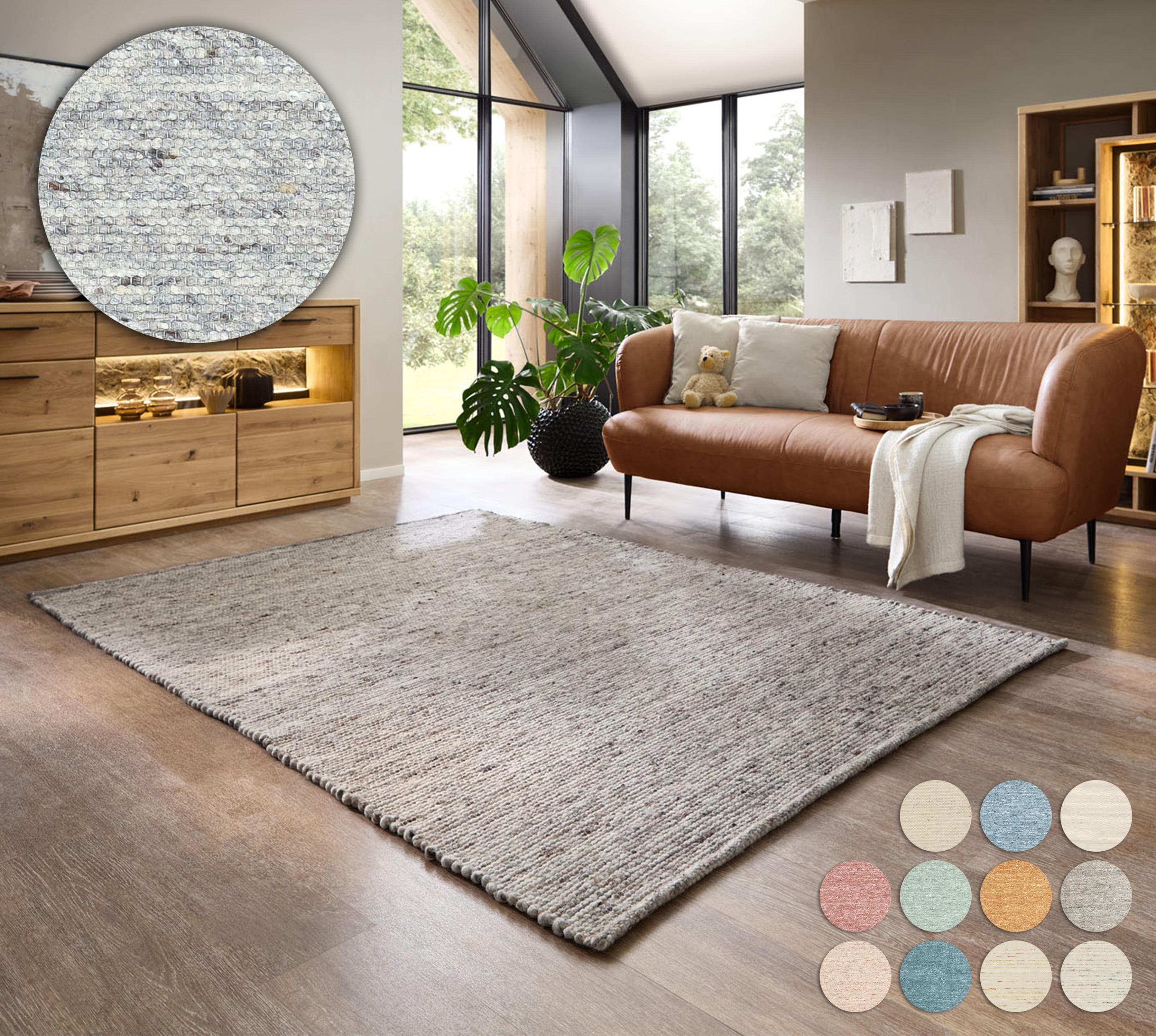 OTTO HOME Wollteppich Pirker Beige Naturgrau Handgewebt