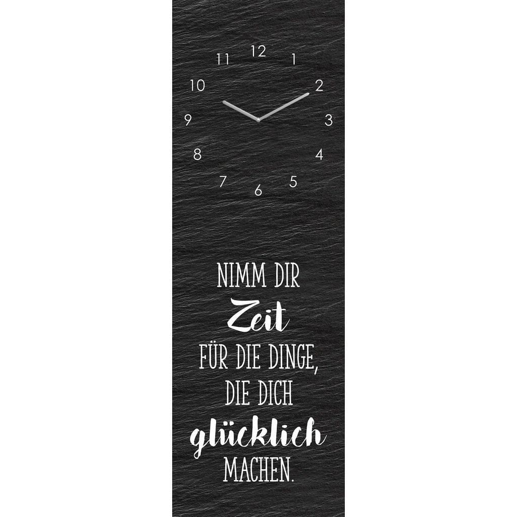Moderne Wanduhr aus Glas in Schwarz und Weiß