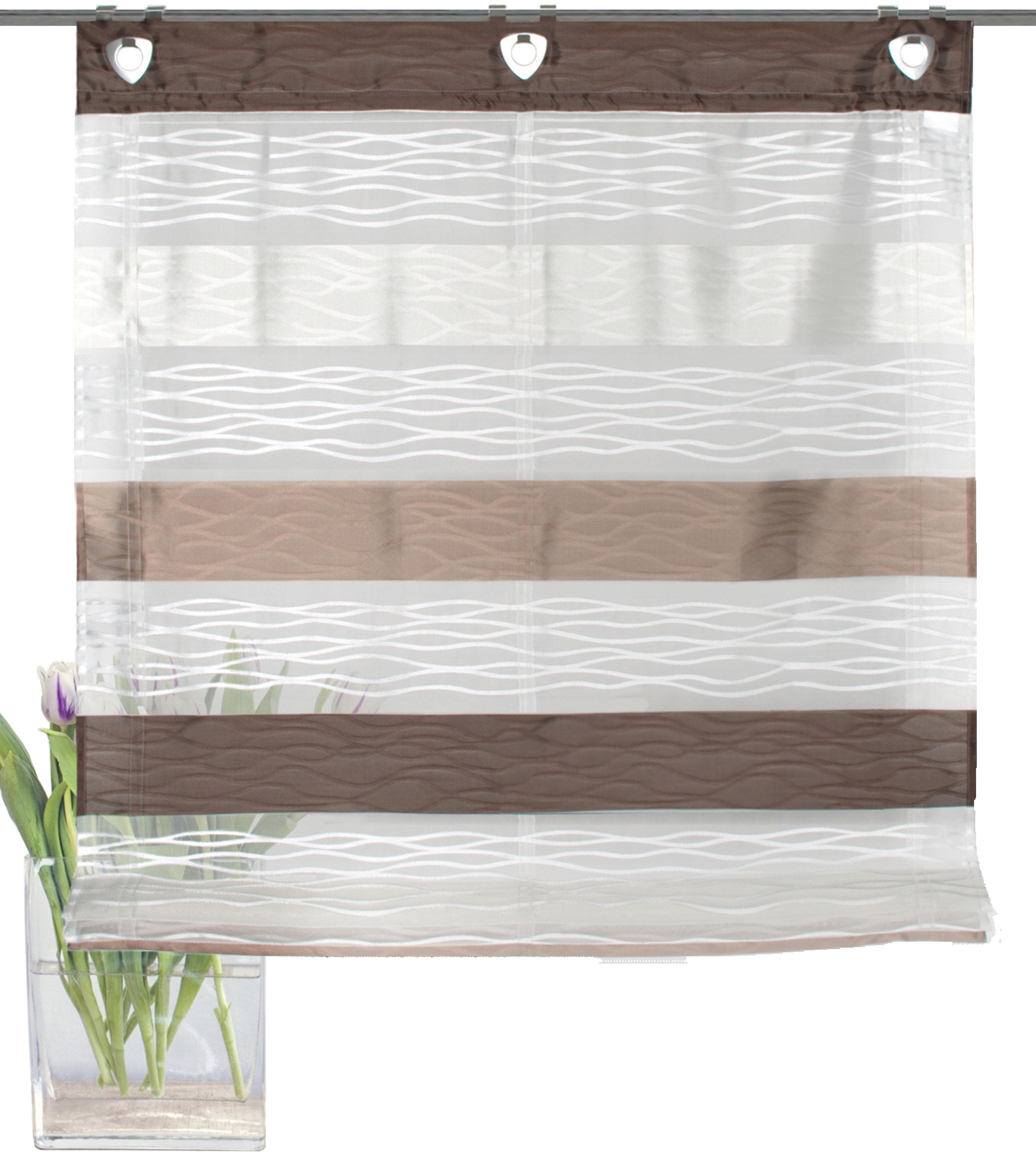 HOME WOHNIDEEN Raffrollo BASENTO: Modernes Halborganza mit Querstreifen