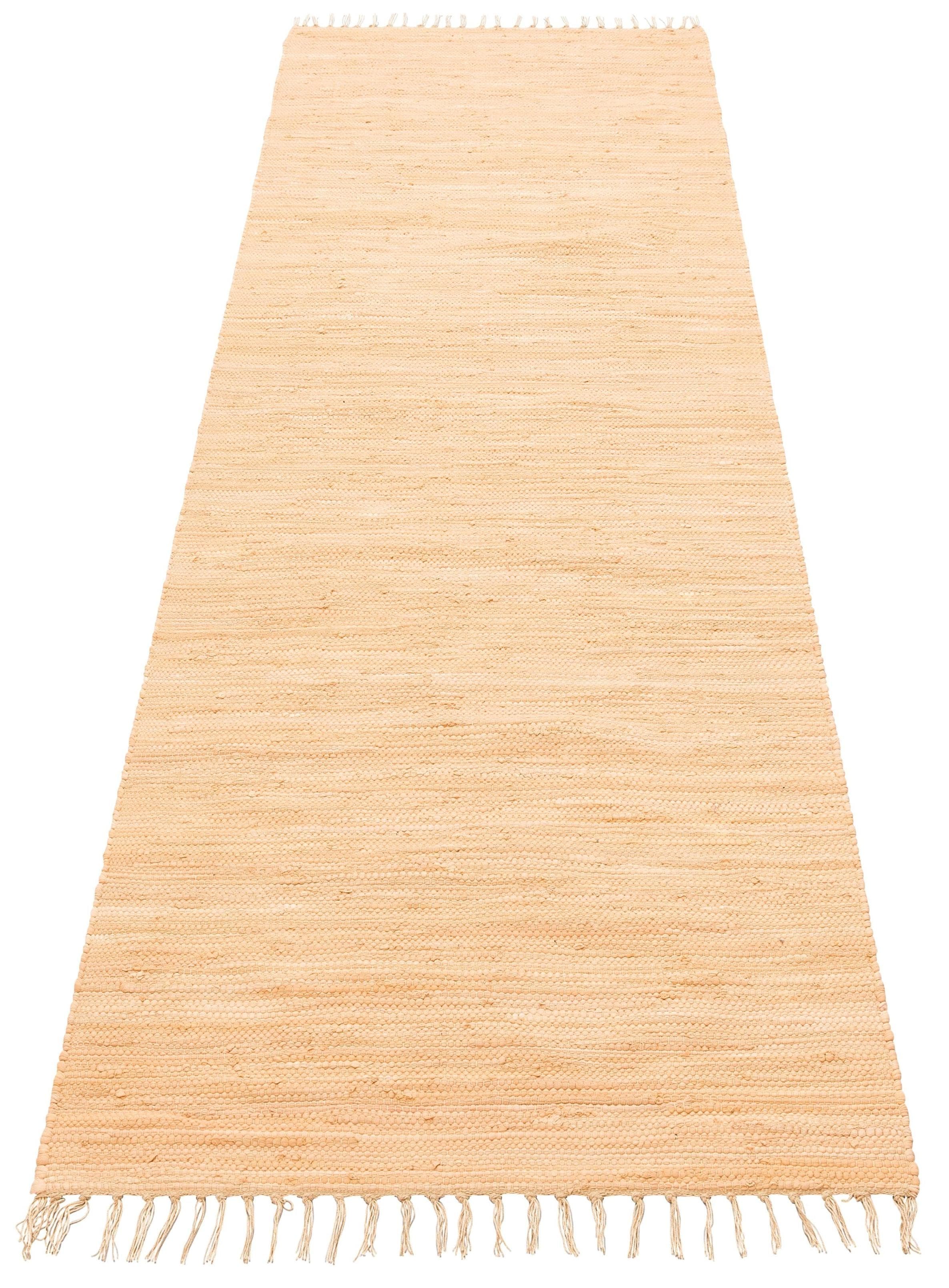 OTTO HOME Paul Teppich Läufer Beige Handgewebt Baumwolle