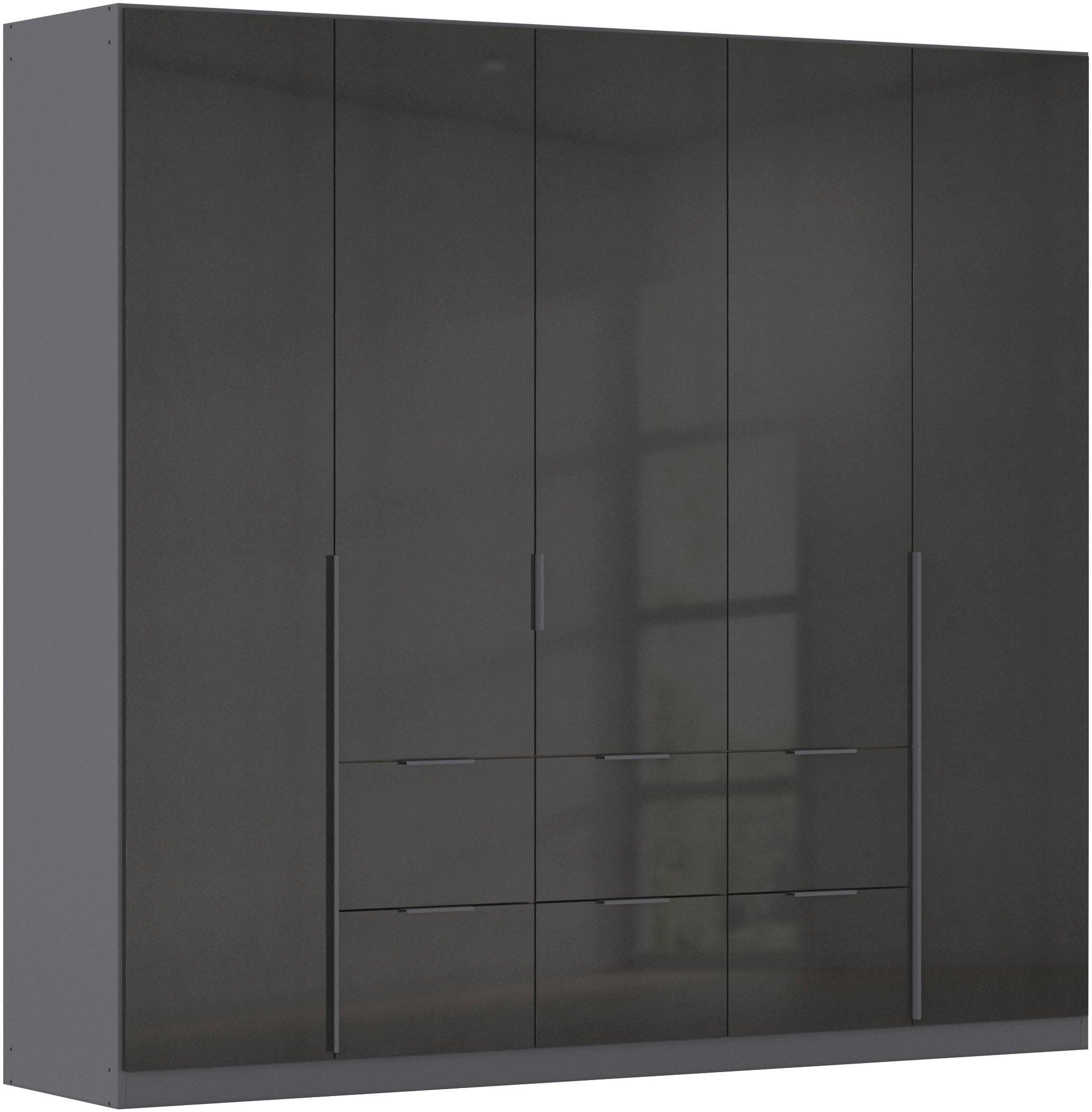 OTTO HOME AGORDO Drehtürenschrank Grau Hochglanz mit Schubkästen
