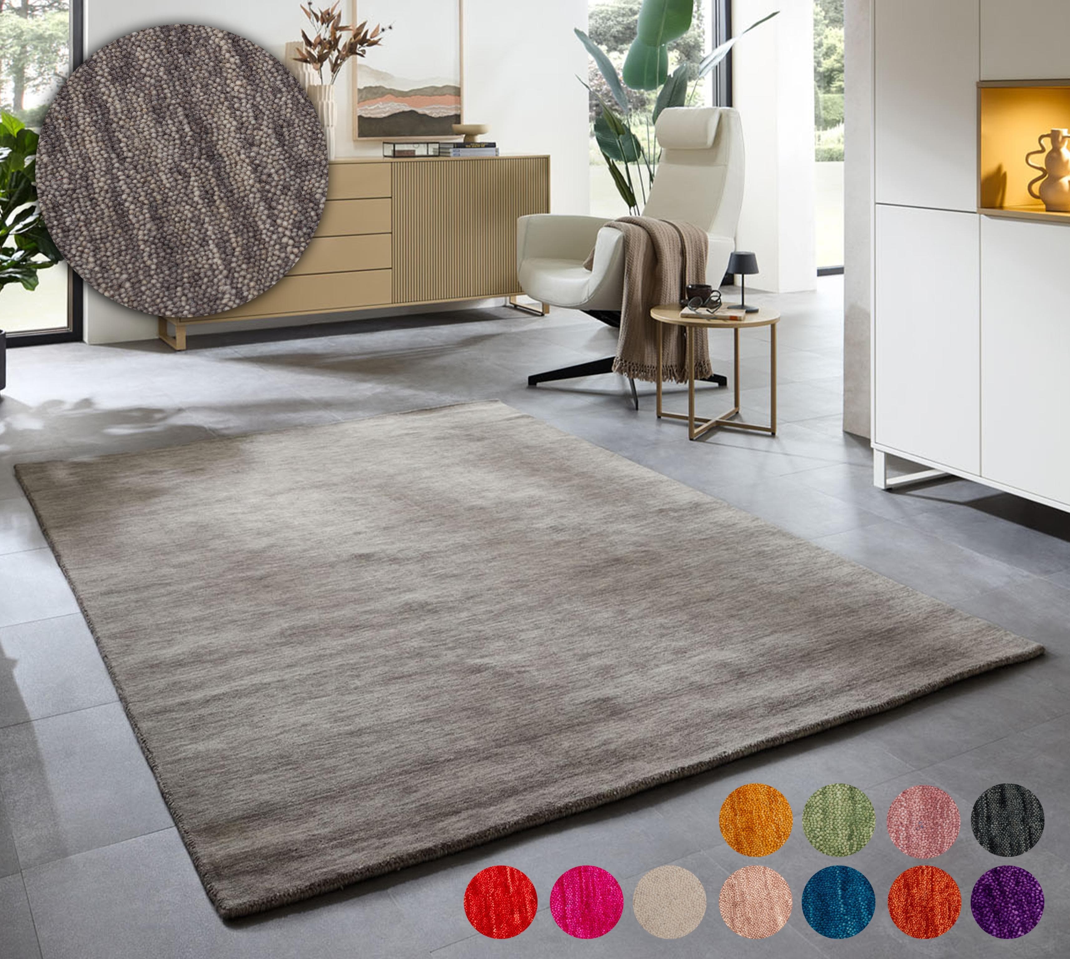 OTTO HOME Wollteppich Karchau Grau Handgewebt