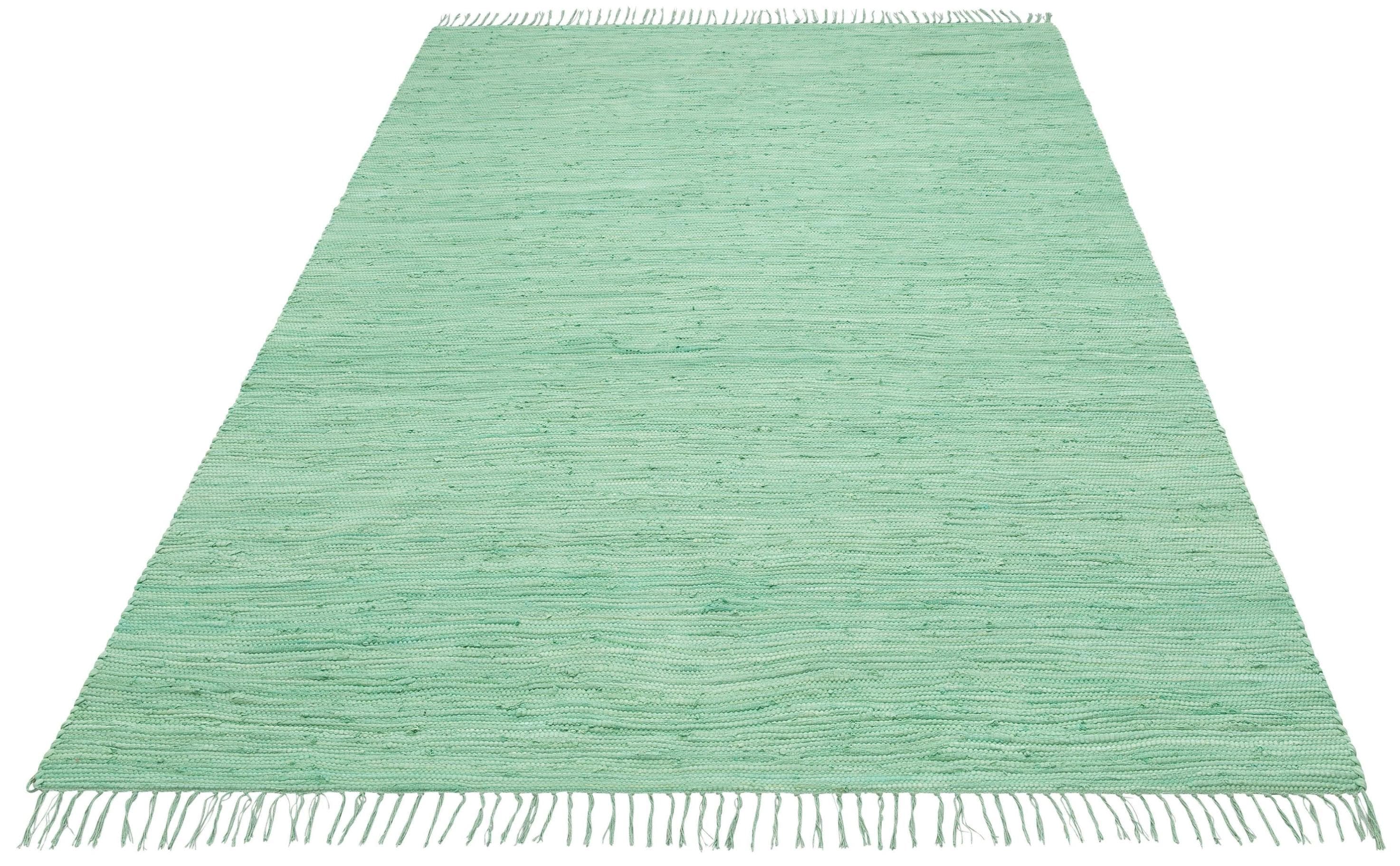 Grüner Baumwollteppich im Landhausstil