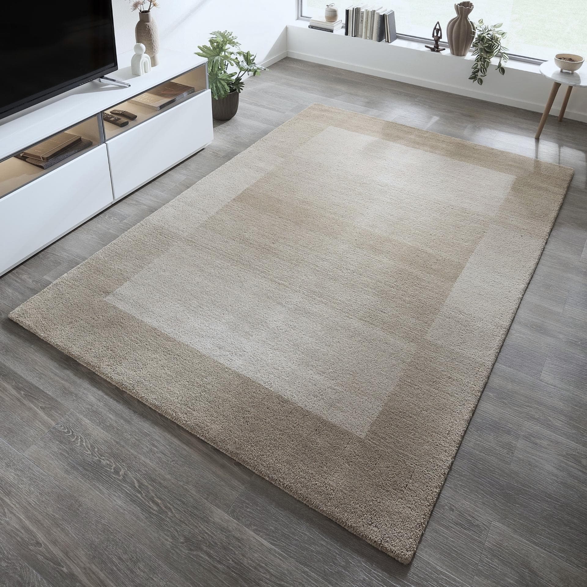THEKO Wollteppich Gabbeh Super Handgewebt Beige
