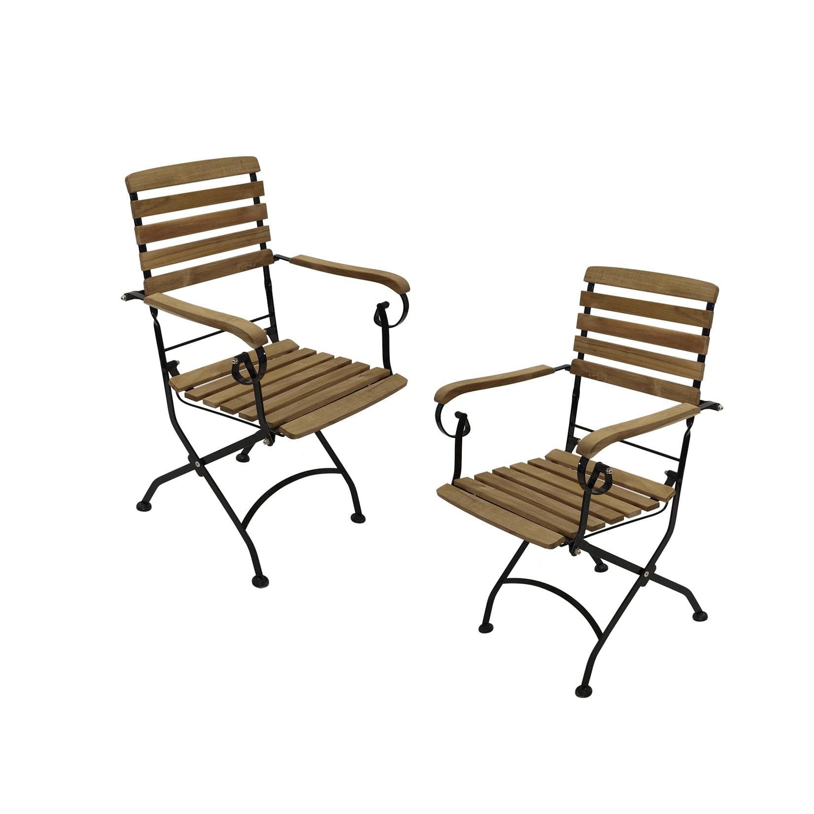 DEGAMO Klappsessel JAKARTA 2-er Set Schwarz Teakholz