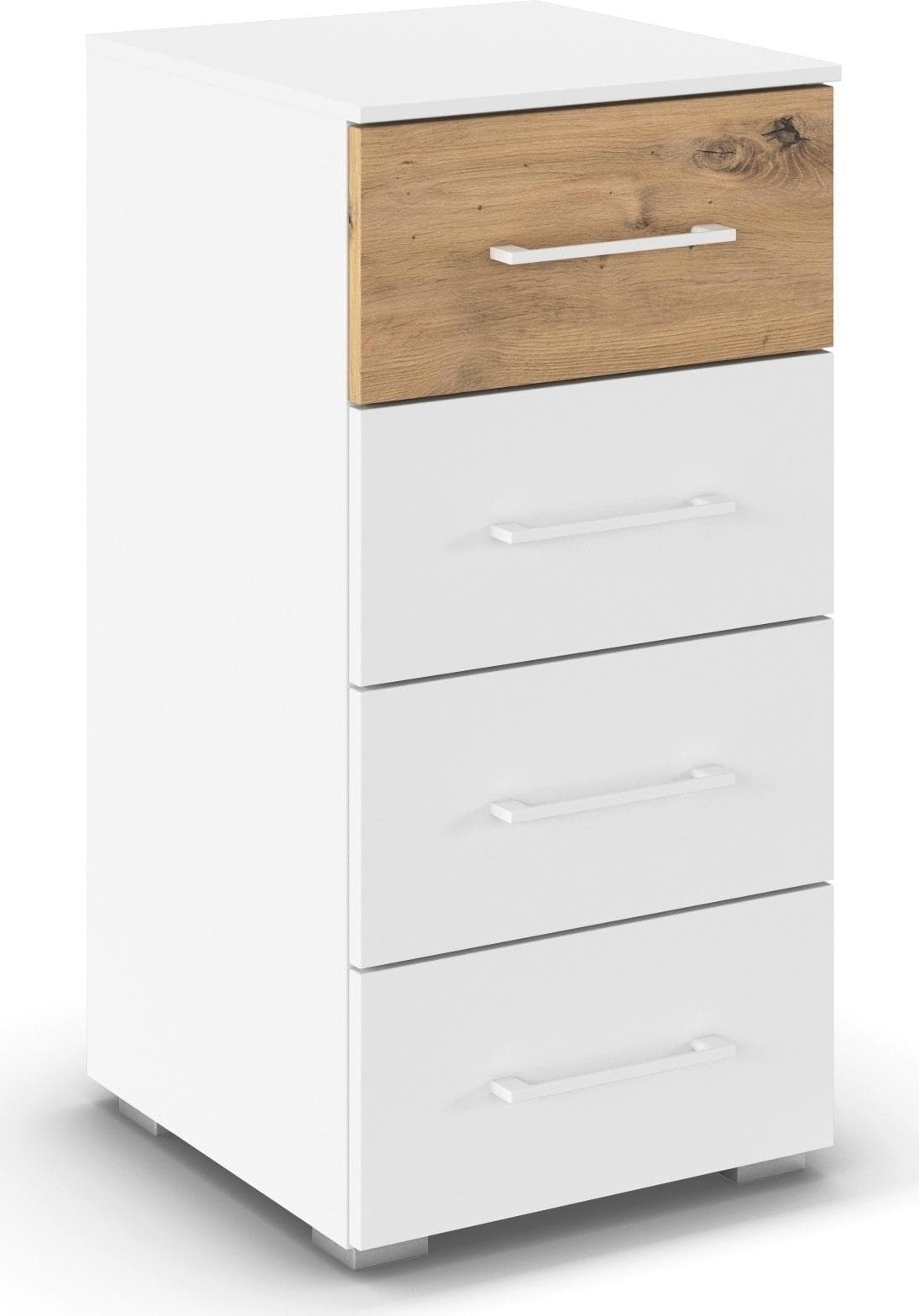 Schubkastenkommode RAUCH Sideboard Kommode Schubladenkommode Boston-Extra Alpinweiß Eiche Artisan