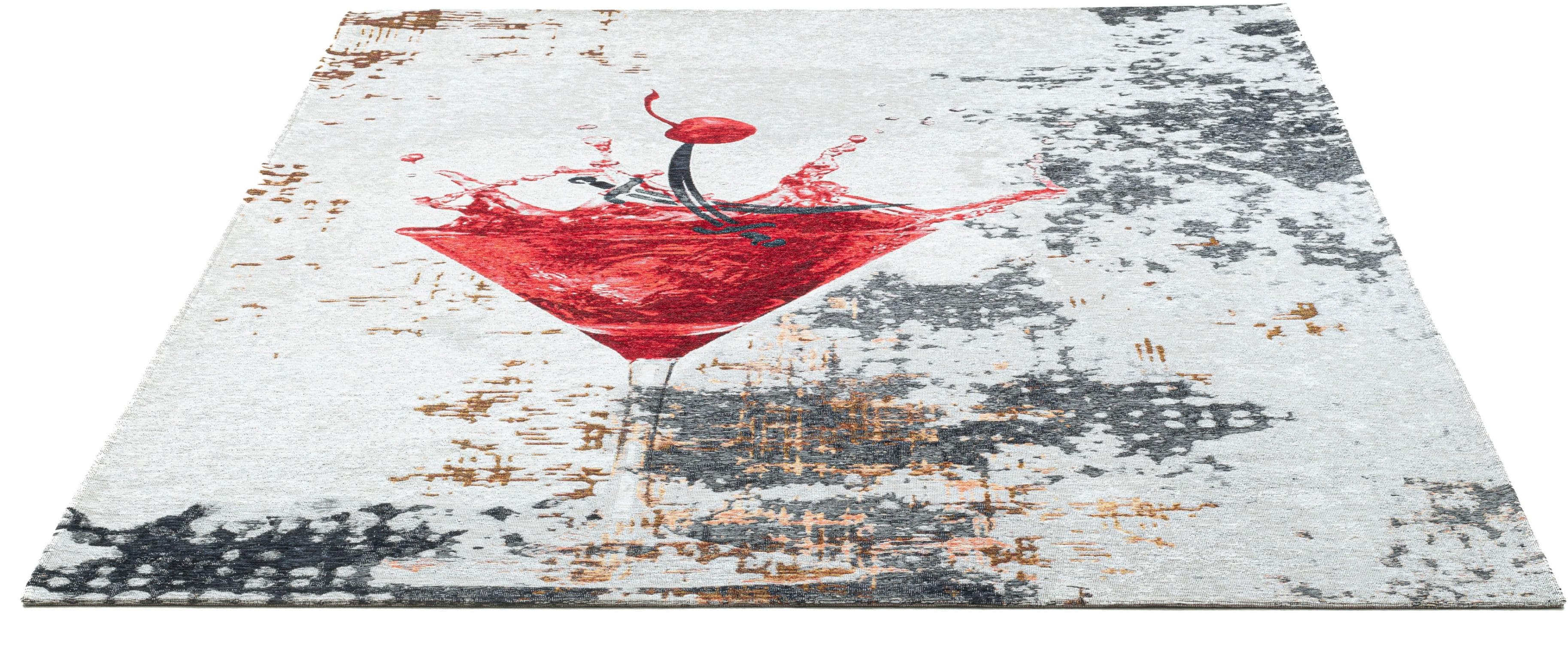 Sansibar Teppich Keitum 014 Bunt Rot Flachgewebe