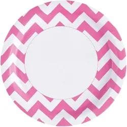 Amscan Pappteller Pink Chevron 8 Stück 23cm