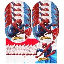Procos Spiderman Kindergeburtstags-Set 28-teilig Pappteller Servietten