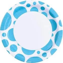 Amscan 999313 Pappteller Blue Dots 8 Stück 23cm