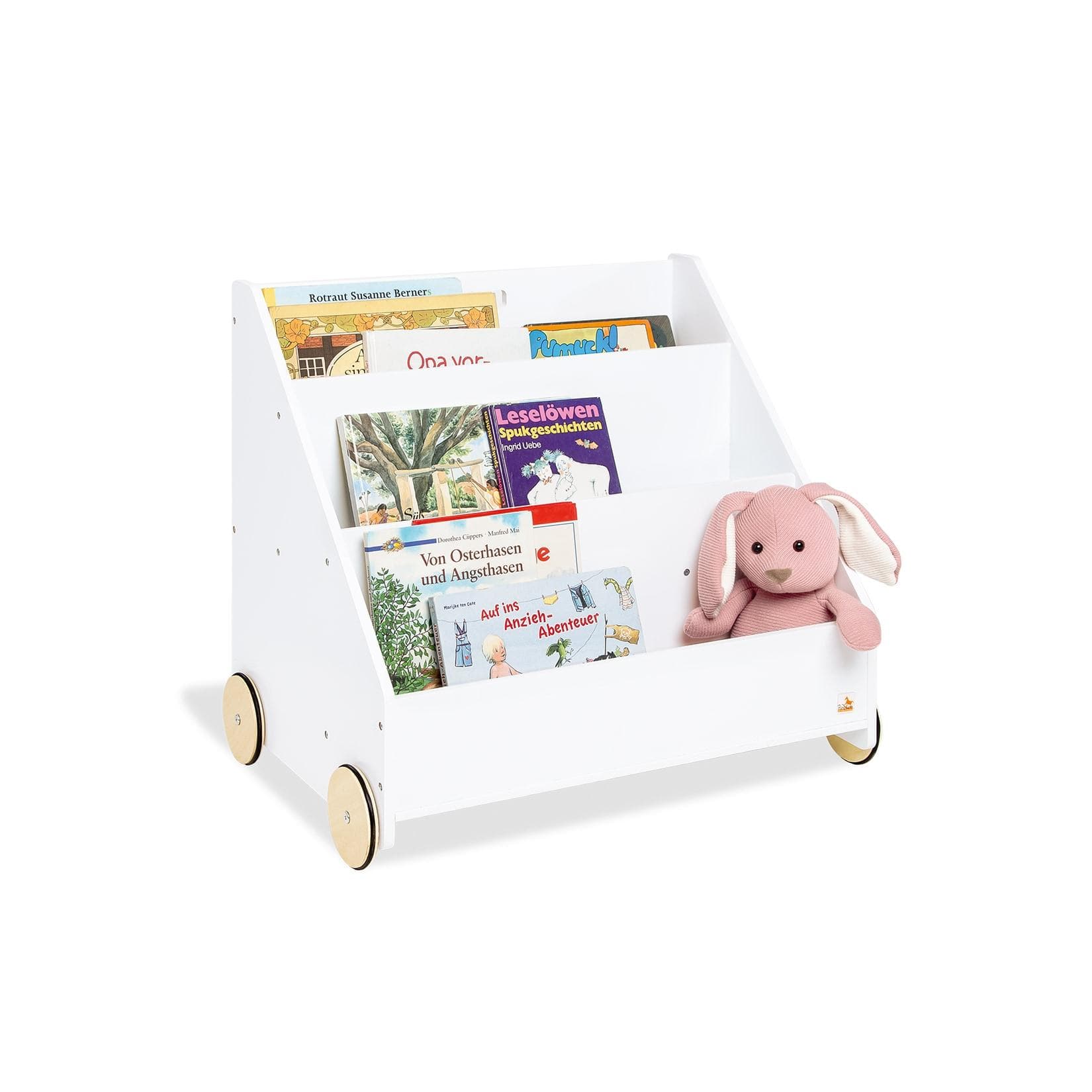PINOLINO Kinder-Bücherregal Lasse Weiß mit Rollen