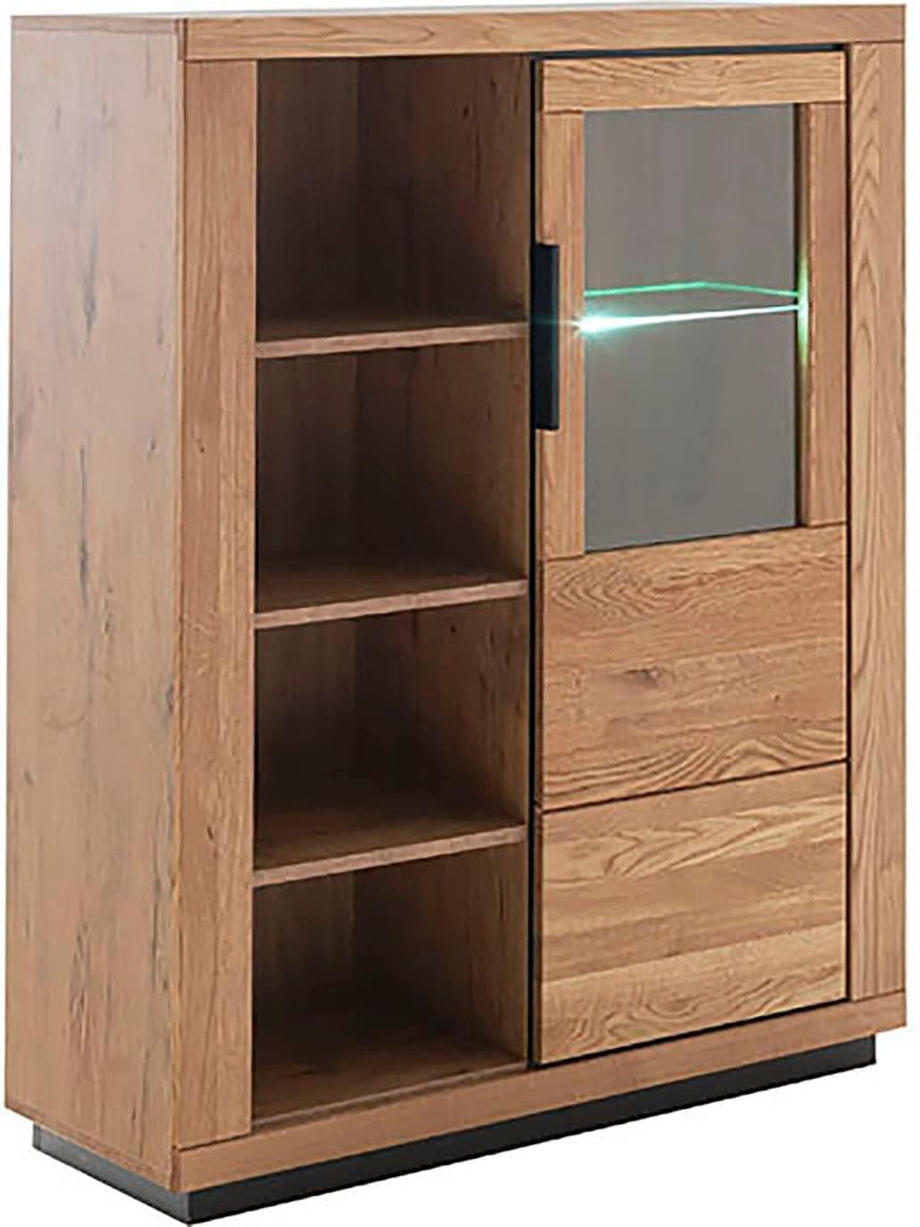 MCA LIVING Greno Kombi-Highboard Beige Wildeiche Glas