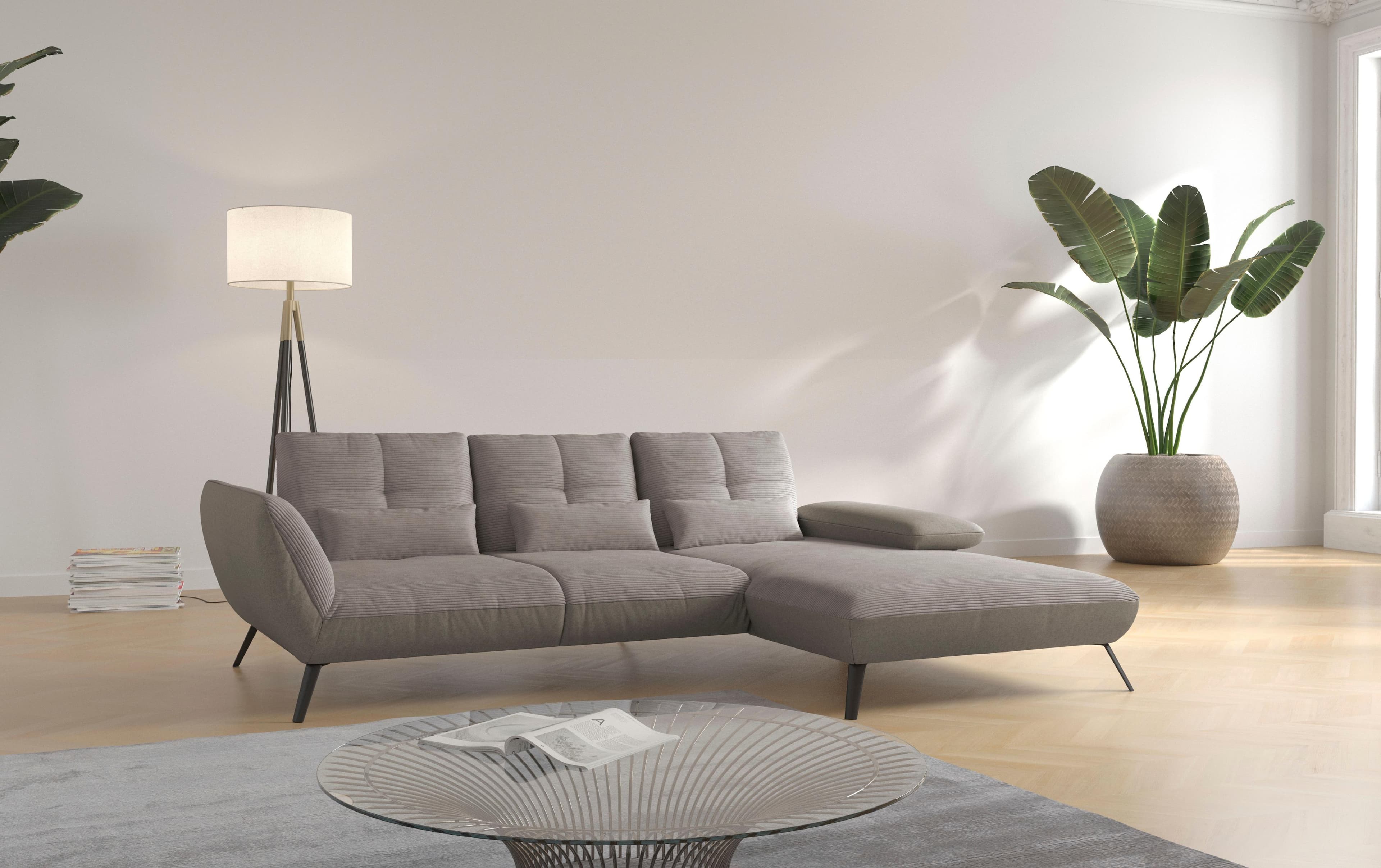 OTTO HOME Ecksofa Mikado L-Form Taupe mit Sitztiefenverstellung