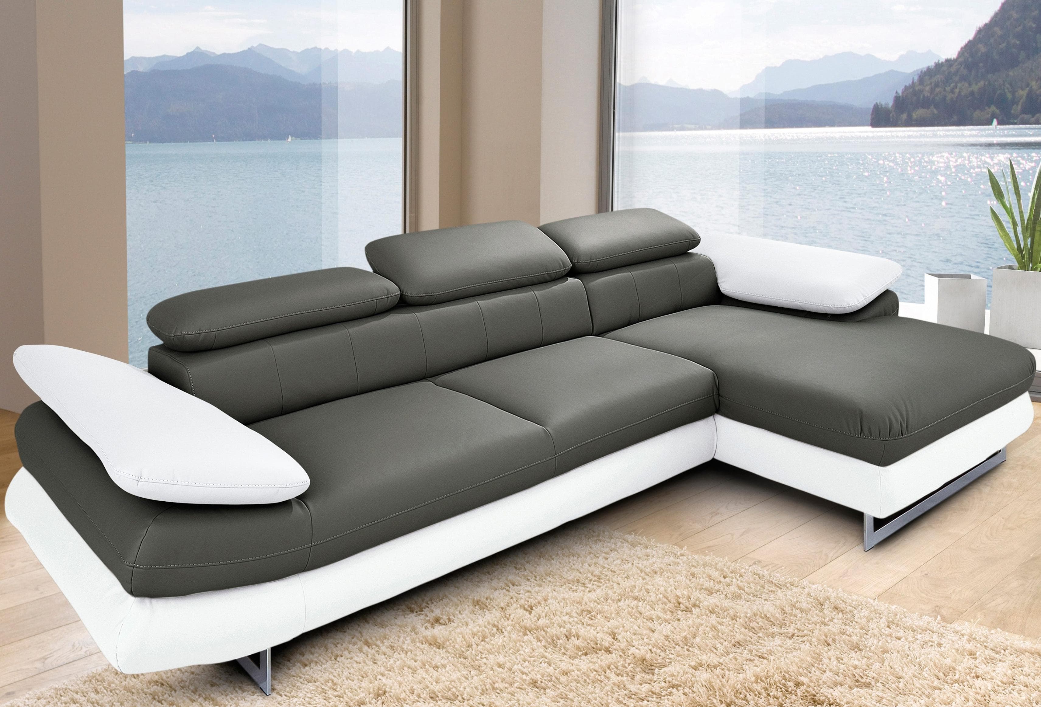 COTTA Ecksofa Solution L-Form mit Bettfunktion und Ottomane