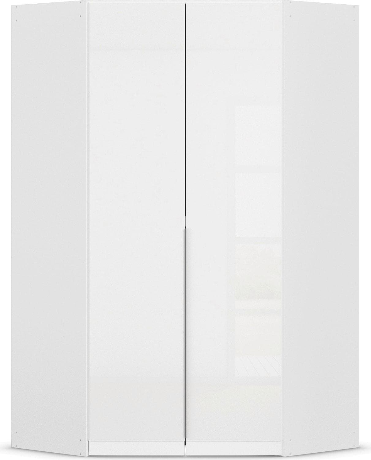 Rauch Eckkleiderschrank Agordo mit Glastüren in Weiß, Schwarz, Grau & Beige