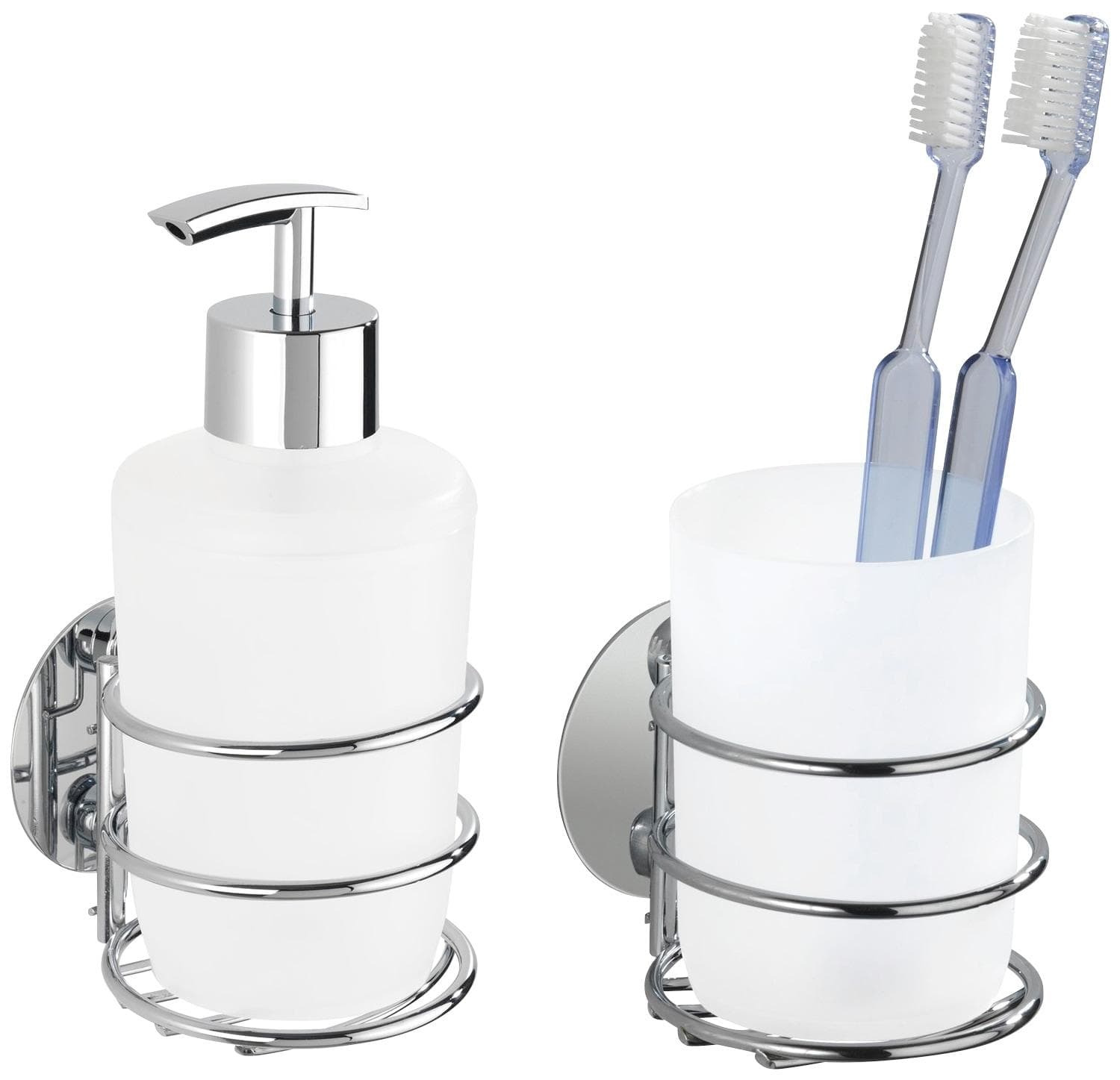 WENKO Turbo-Loc® Badaccessoire-Set: Seifenspender & Zahnputzbecher