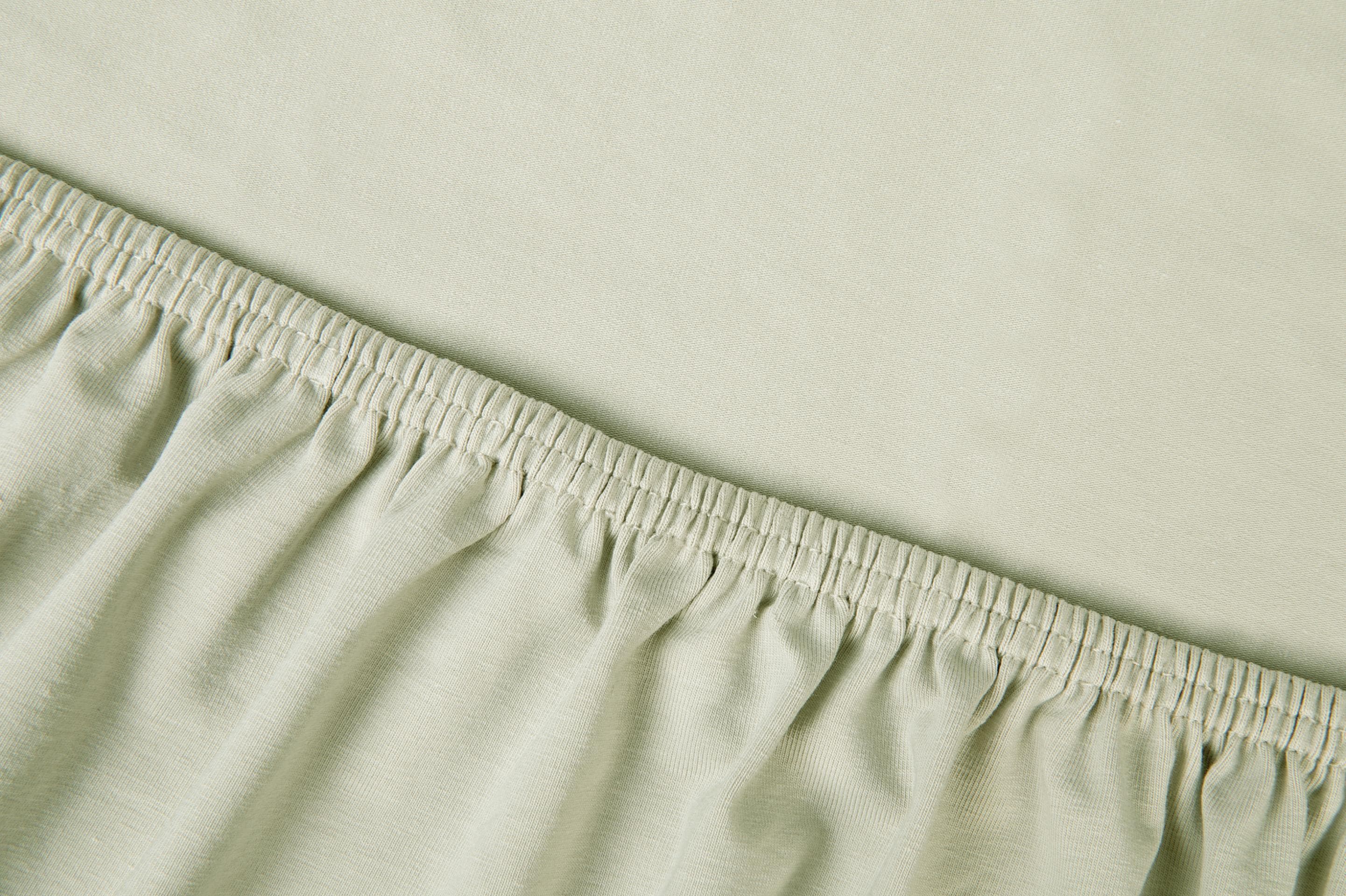 KAYORI Edo Spannbettlaken Weiß Mako-Satin Bio-Baumwolle